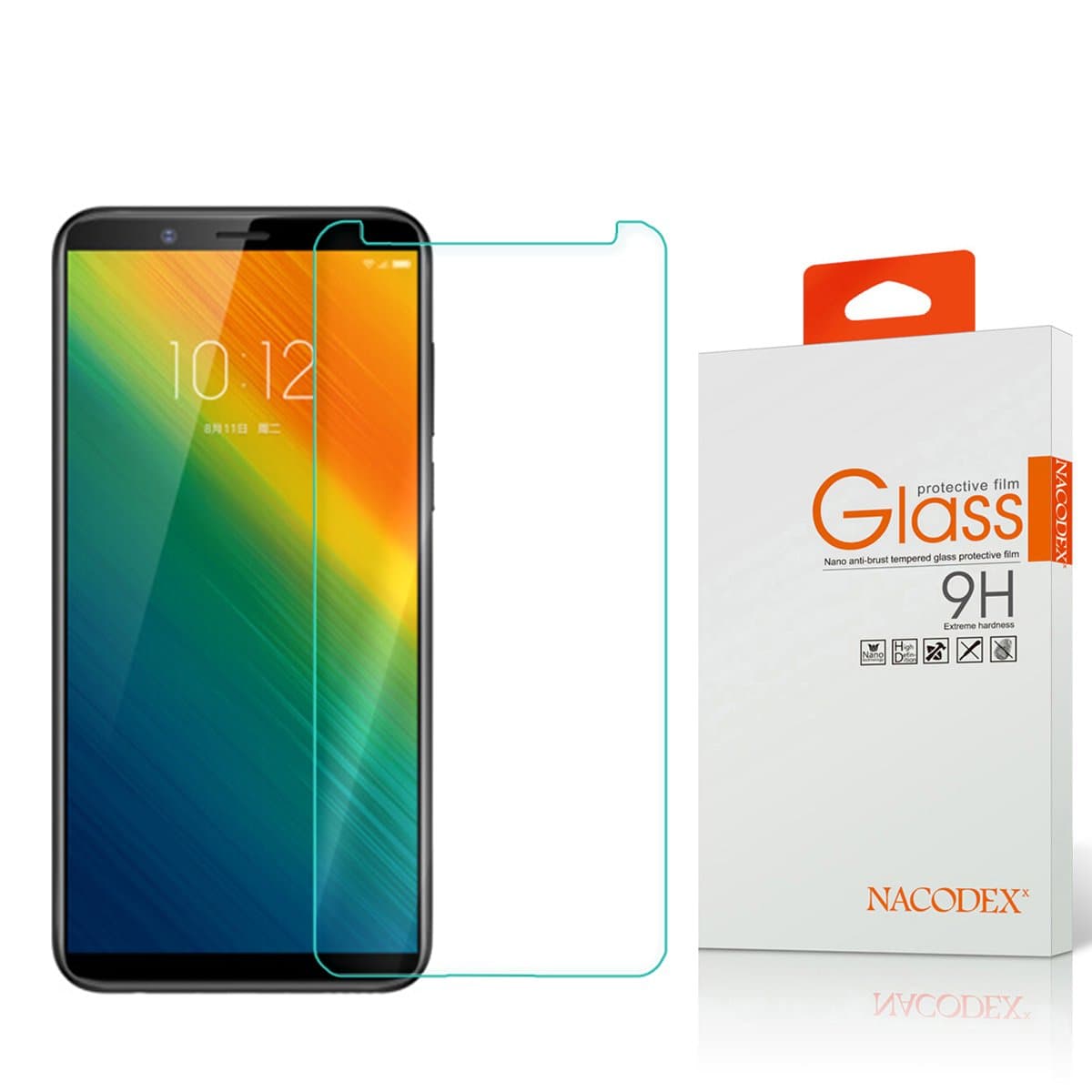 Lenovo K5 Note Screen Protector,NACODEX Tempered Glass Screen Protector for Lenovo K5 Note (2018) Ultra Clear Scratch Resistant Glass Protector
