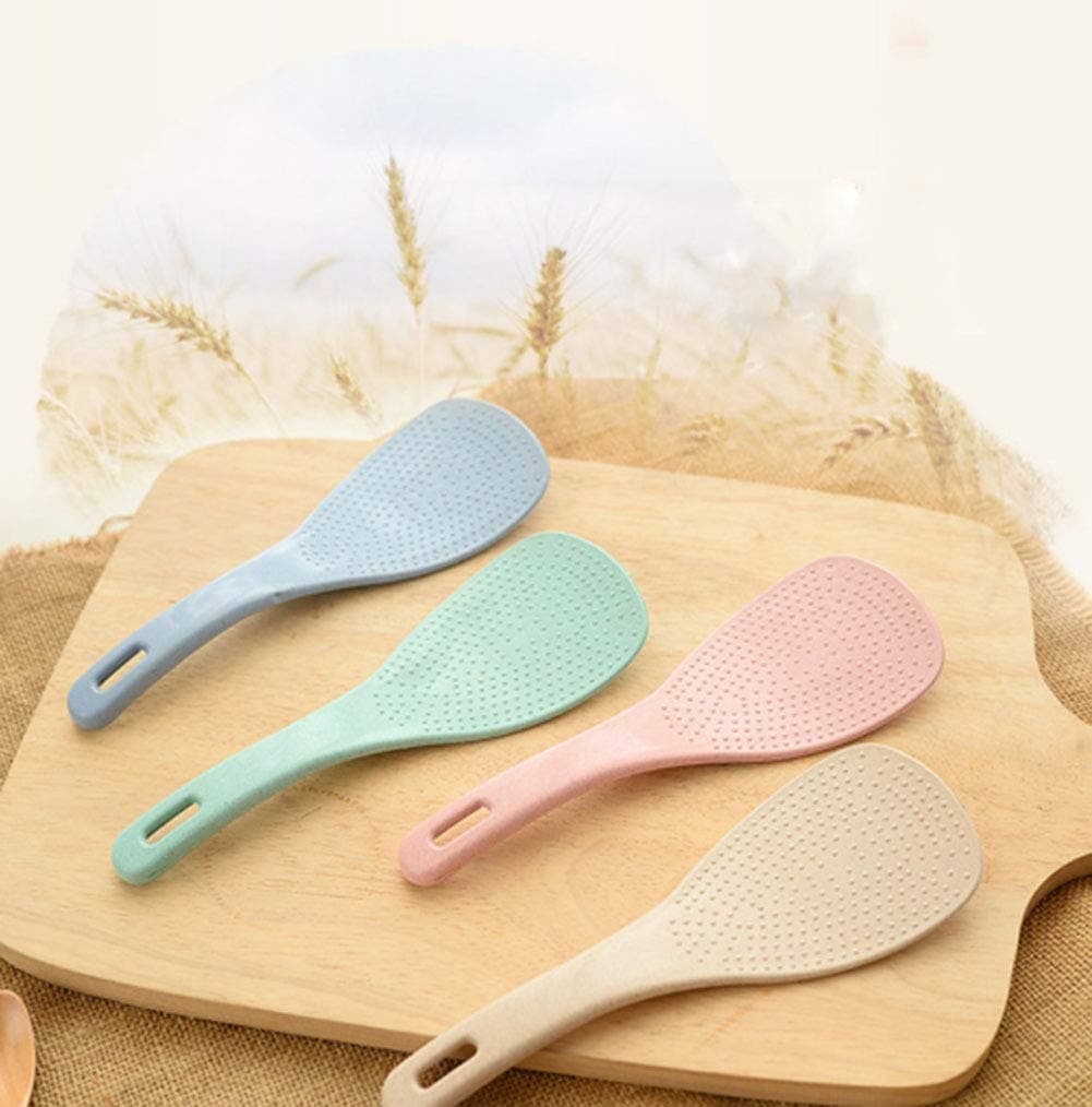 WOIWO 4 PCS Eco-friendly Wheat Straw Rice Spoons