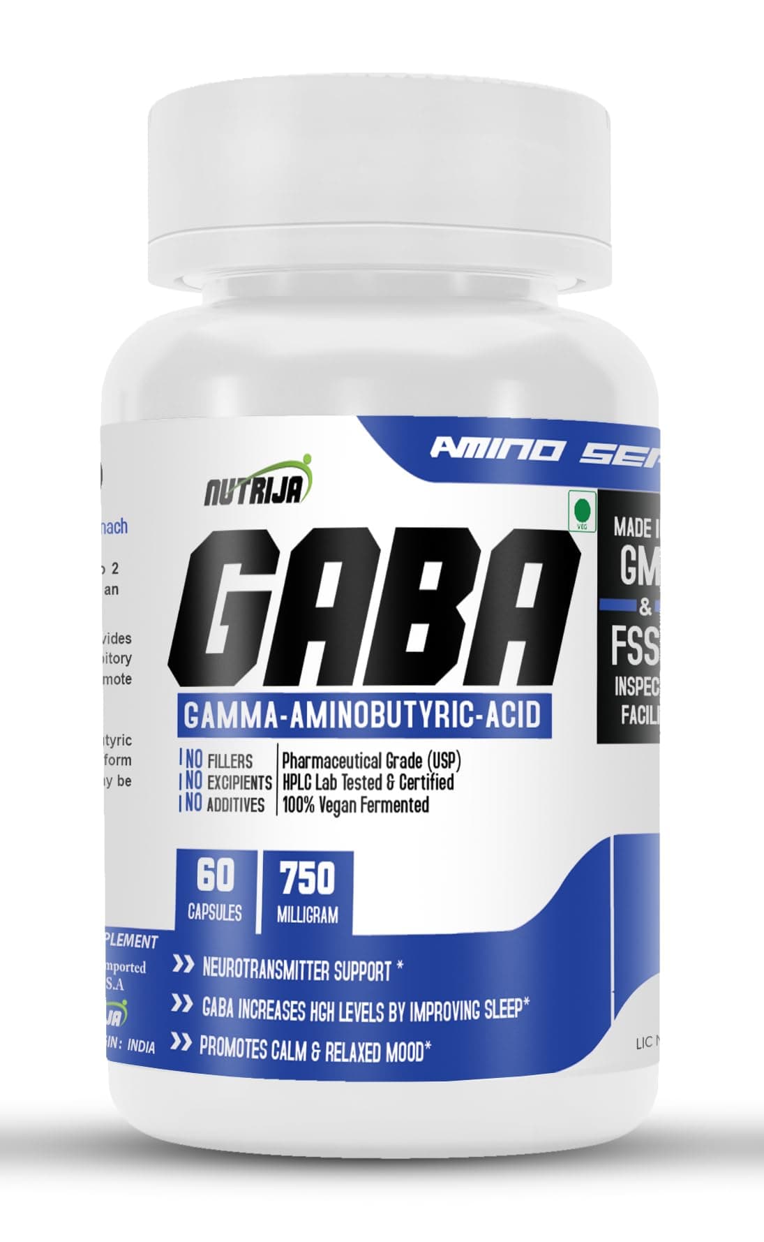 GABA 750MG Supplement - 60 Capsules (60 Capsules)