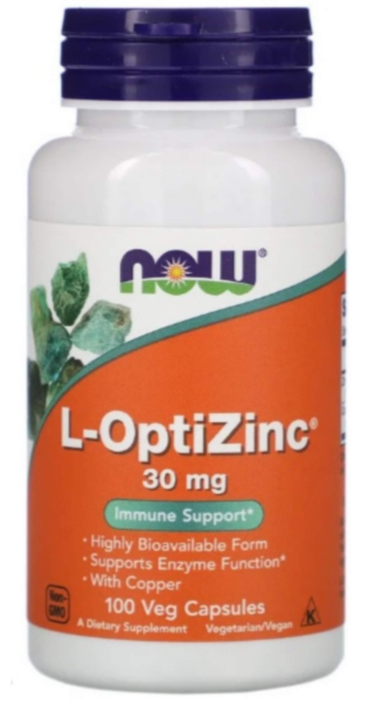 Now Foods L-OptiZinc, 100 Caps 30 mg