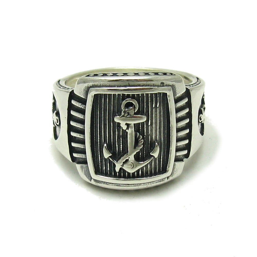 Sterling silver men's ring anchor