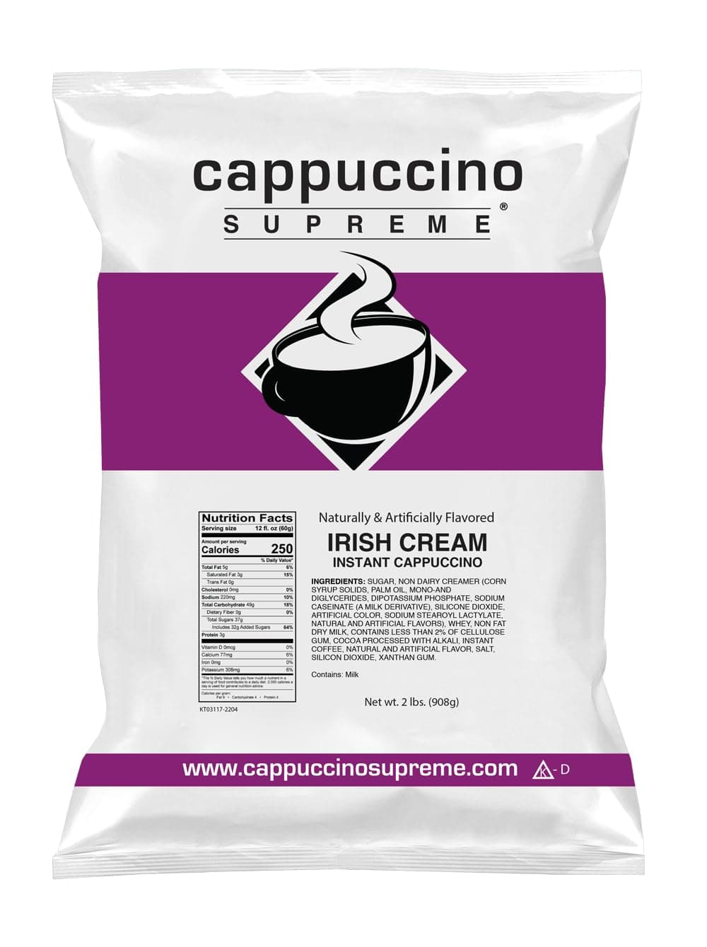 2 lb bag Irish Cream Instant Cappuccino Mix