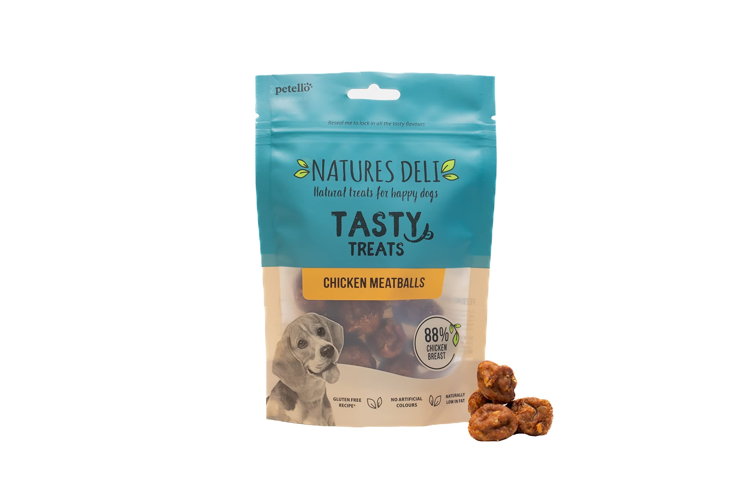 Chicken Balls Dog Treats, Gluten Free Low Fat Bite-size Treats for Dogs, High Protein Dog Biscuits - 100 g