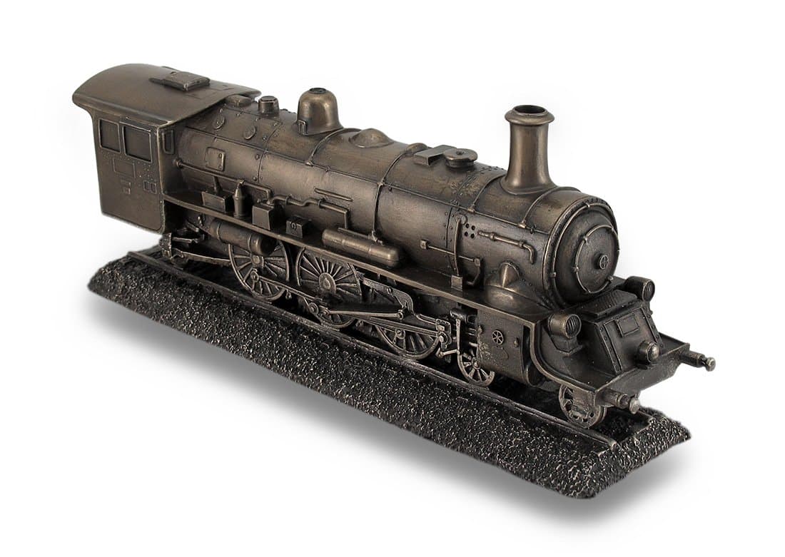 Veronese Design 10.5" Long Steam Locomotive Engine Cold Cast Resin Antique Bronze Finish Steampunk Statue Train Gifts