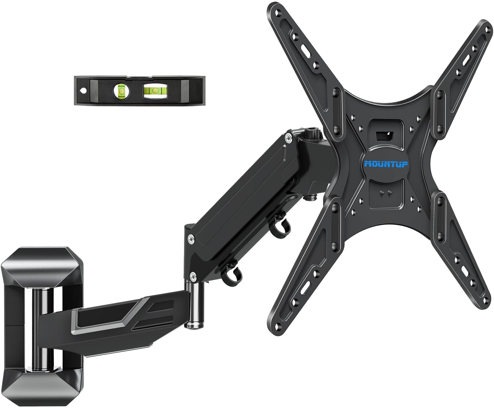 Height Adjustable TV Wall Mount, TV Mounts for Most 26-55" TVs, Gas Spring Full Motion Wall Mount Bracket, Swivel/Tilt/Corner Single Articulating Arm, Fit Max VESA 400x400mm, 11-66 lbs MU0037