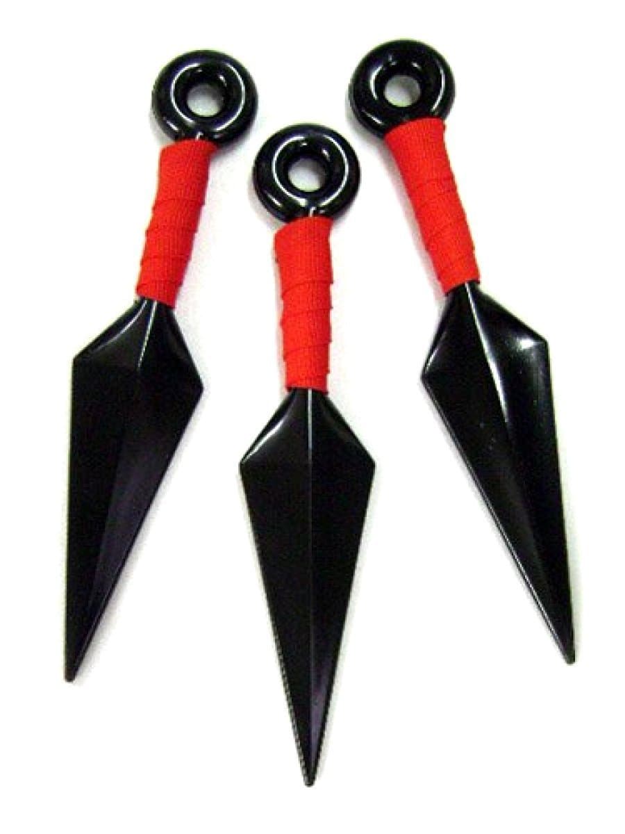 Set of 3 Ninja Weapons Props Big Kunai Plastic Toy