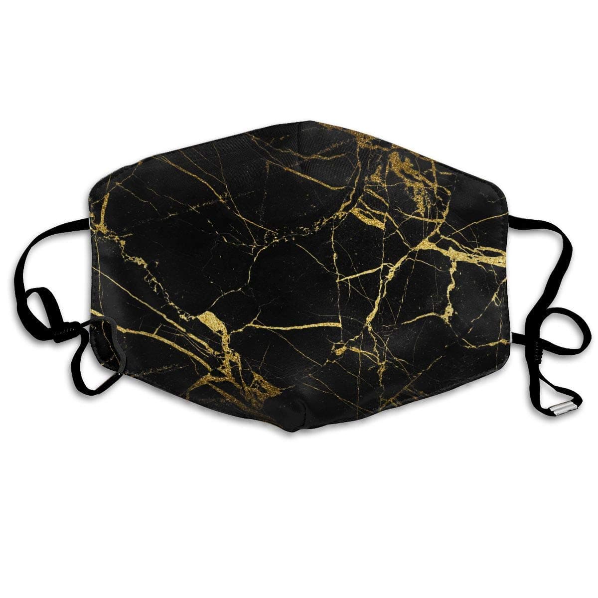 Mask Can Be Washed Reusable Mouth Mask, Funny Anti-Dust Face Masks, Chic Black Gold Marble Texture Ski Cycling Camping Half Face Mouth Masks For Boys Girls & Kids