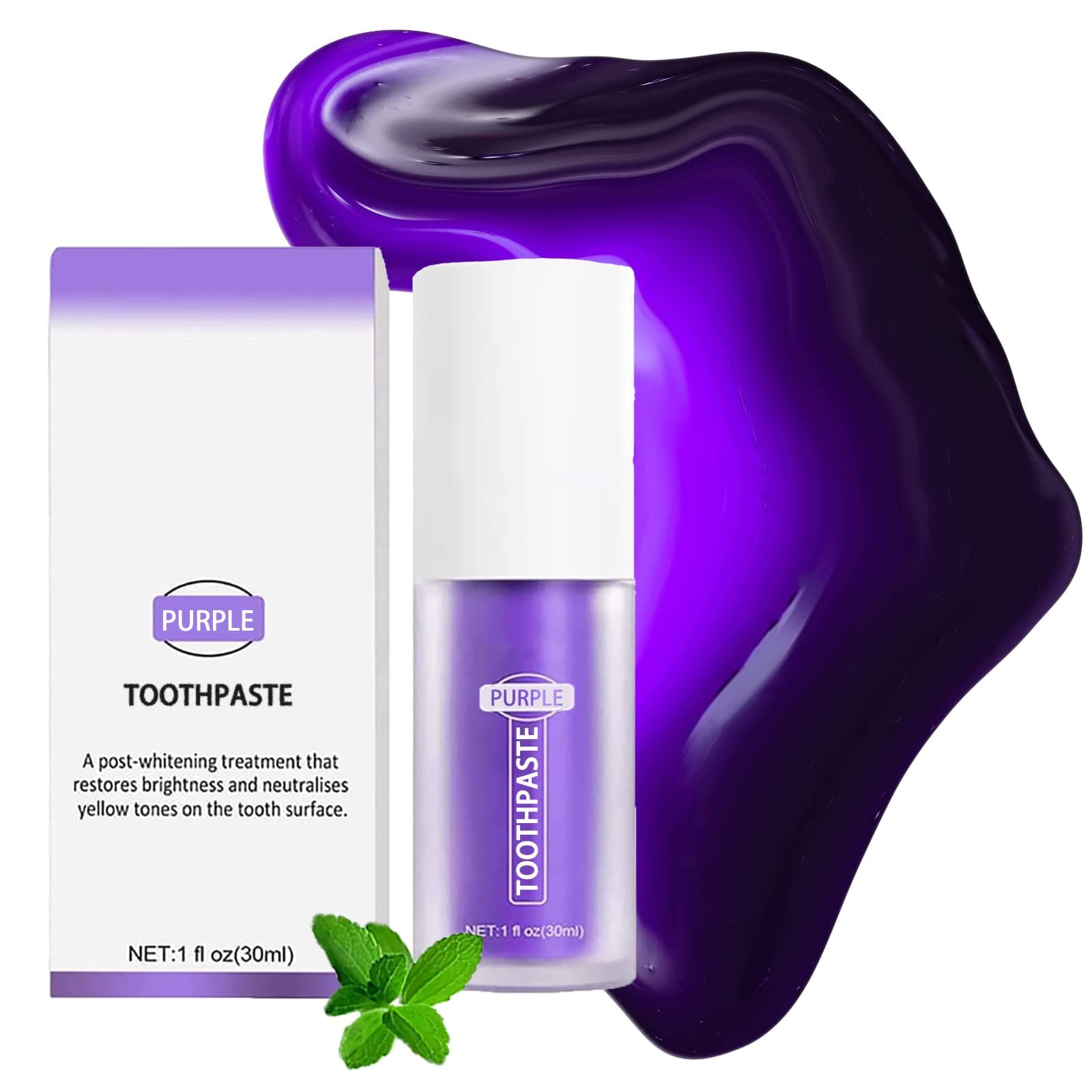 Purple Toothpaste for Teeth Whitening,Stain Removal Whitening Toothpaste, Purple Teeth Whitening Gel Cleaner Yellow Teeth, Sensitive Teeth Gel Toothpaste Protect Gums