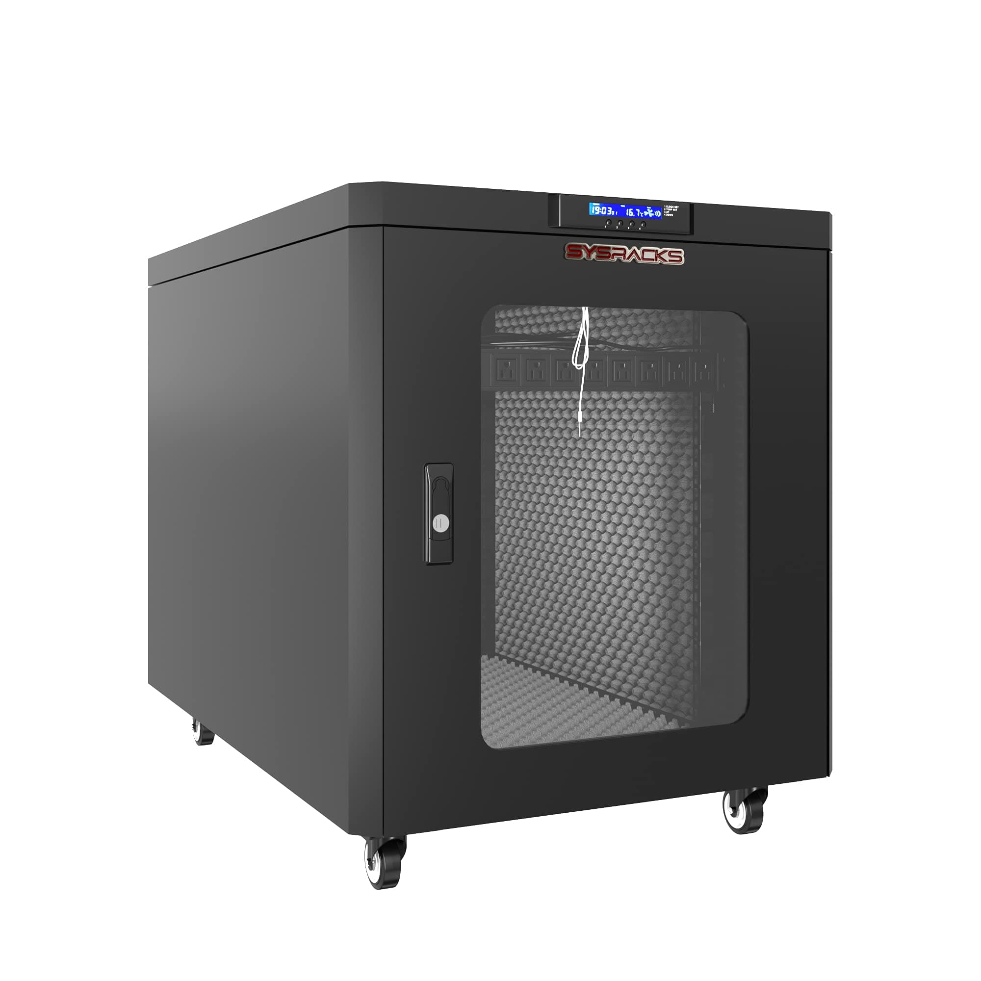 Soundproof Server Rack Quiet - Acoustic Sound Proof Server Cabinet - Up to 36% Noise Reduction - Locking Server Enclosure - Silent Networking Cabinet - Noise Sound Dampening Box (15U)