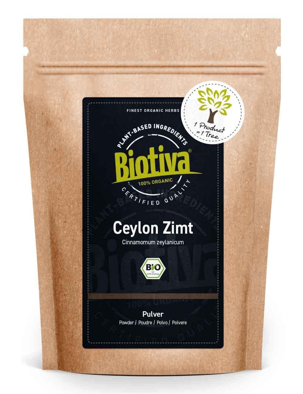 BiotivaCinnamon Ceylon Powder Ground Organic 250g - 100% Organic Quality - Cinnamon Powder - Vegan - Without Added Sugar - Packed and Controlled in Germany (DE-ECO-005)