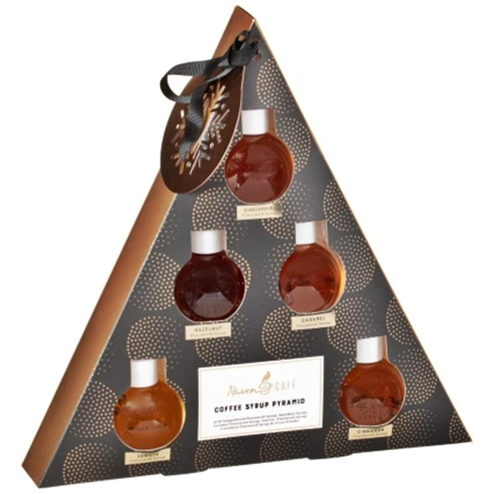 Set of 6 Flavoured Coffee Syrup Pyramid Sweet Your Morning Coffee Perfect Gift Set for a Coffee Lover! 6pk.