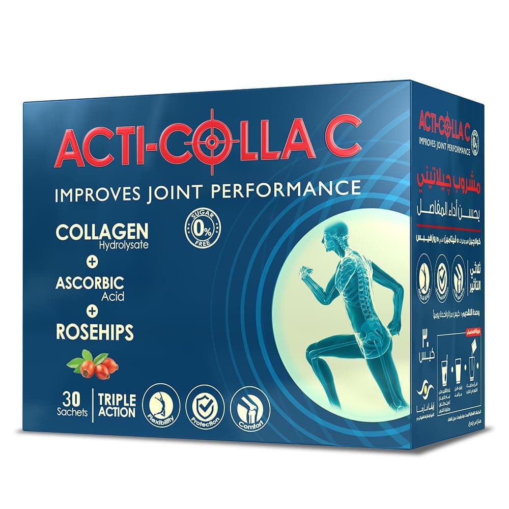 Acti Colla C – Marine Collagen Joint Support Supplement – 30 Sachets – With Rosehip & Vitamin C for Joint Flexibility, Comfort & Cartilage Health