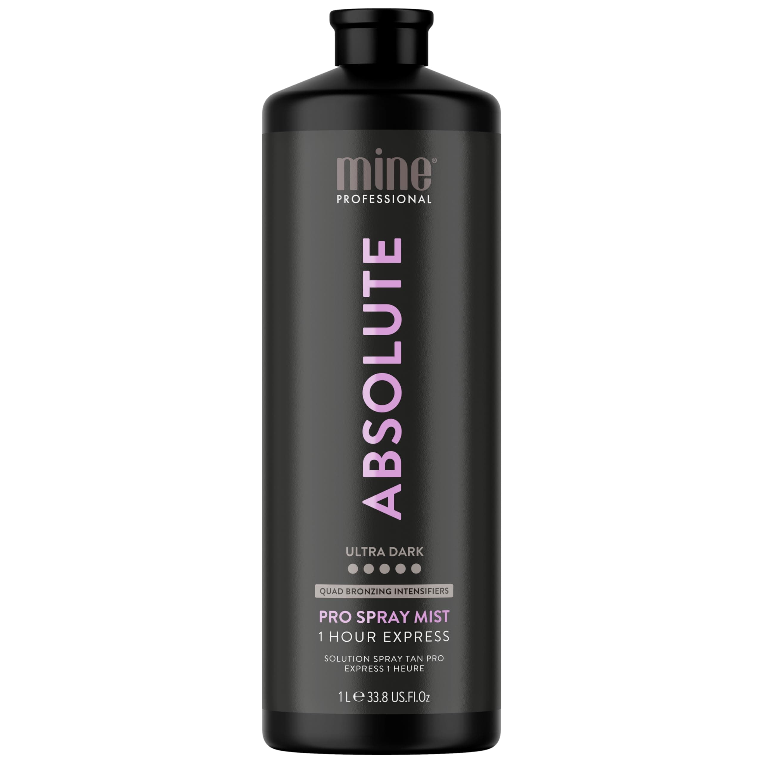 MineTan Spray Tan Solution | Absolute - Best Sunless Fake Tanning Solution for an Ultra Deep Dark Skin Finish, Infused with Powerful Antioxidants & Oils, Salon Professional Formula, 33.8 Fl Oz