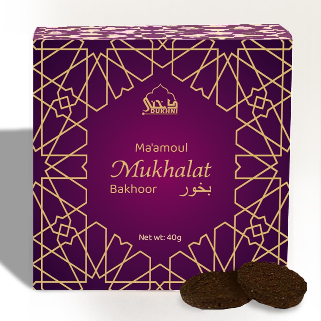 - Maamoul Mukhalat Bakhoor by Dukhni | 40 Grams Arabic Oud Bakhoor Incense | Earthy Saffron Oudh Blend | Luxurious Bakhour for Prayer Time, to Relax & Meditate | Handmade Islamic Gifts for Men & Women