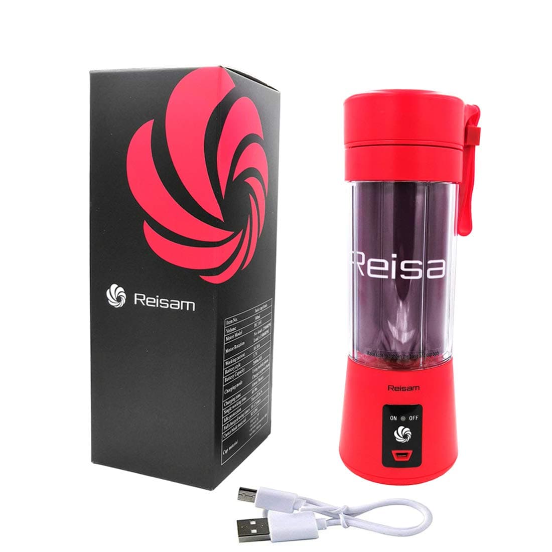 Portable Blender, Mini Blender Electric Juicer Cup 380ML Personal Smoothie Maker USB Rechargeable Fruit Juice Extractor and Mixer with 6PCS Blades for Home Office Outdoor (Red)