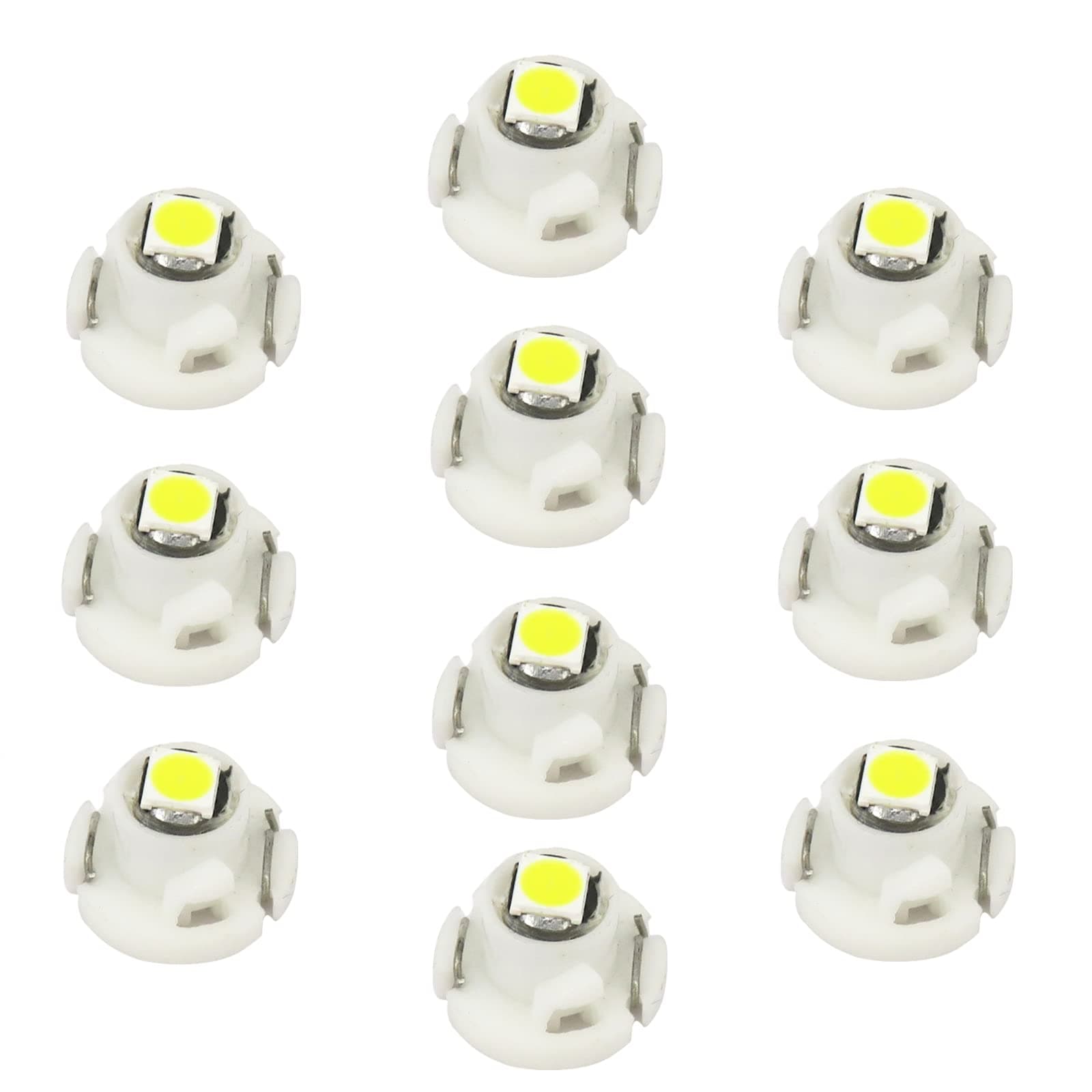 WLJH 10x White T4.2 Neo Wedge Led 3030 Chipest 10mm Base Car Instrument Cluster Dashboard HVAC AC Heater Climate Control Bulb Lamps Switch Indication Interior Light Replacement