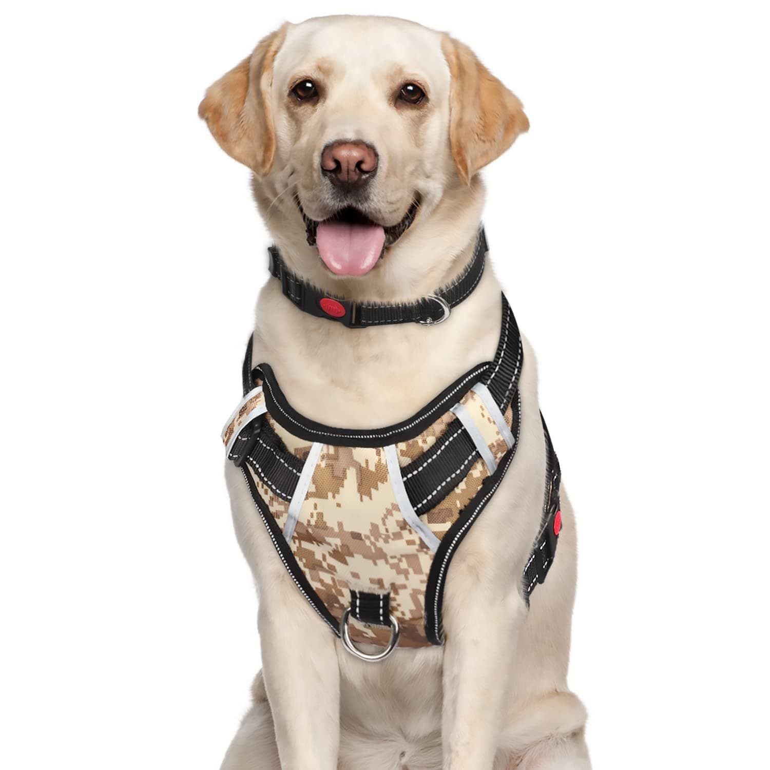 Big Dog Harness No Pull Adjustable Pet Reflective Oxford Soft Vest for Large Dogs Easy Control Harness (XL, Camo)