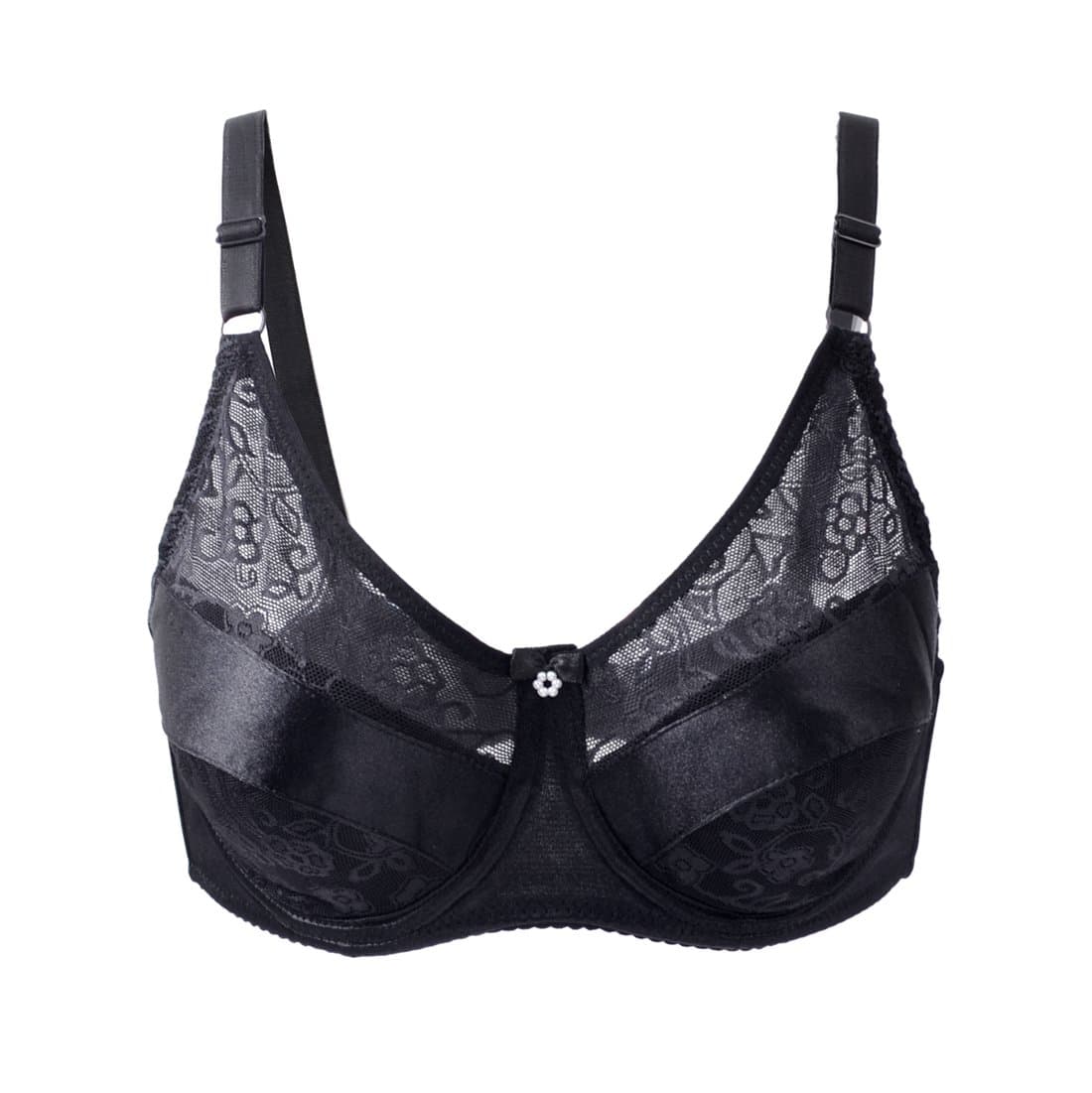 Jiyaru Ladies Classic Bra Size 42D Black, Black, 42D