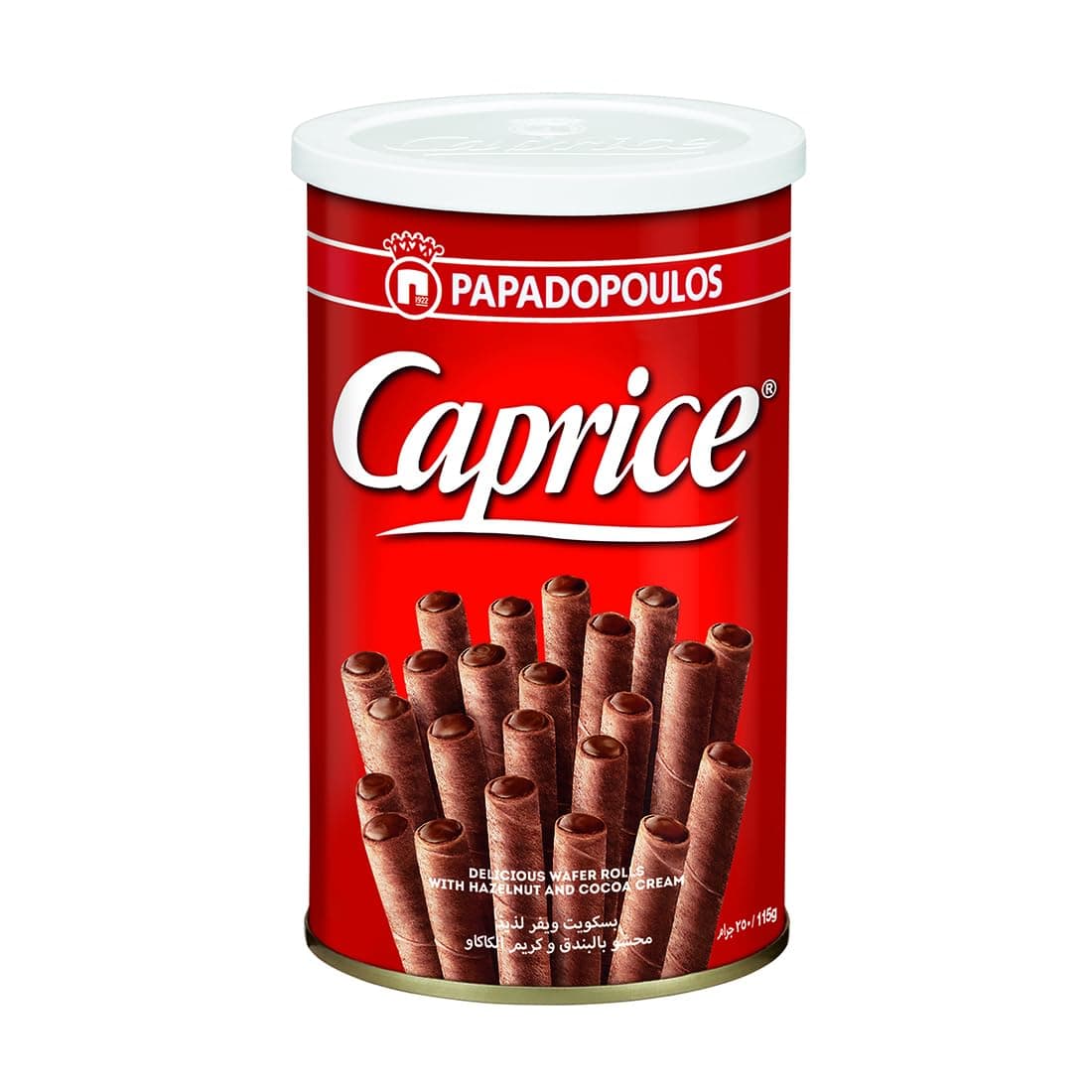 Caprice Classic Delicious Wafer Roll Sticks with Hazelnut and Cocoa Cream, Smooth Crunchy Snacks, Biscuits, Crackers, Sweet Treats for Kids and Adults, 115gms (Pack of 1)