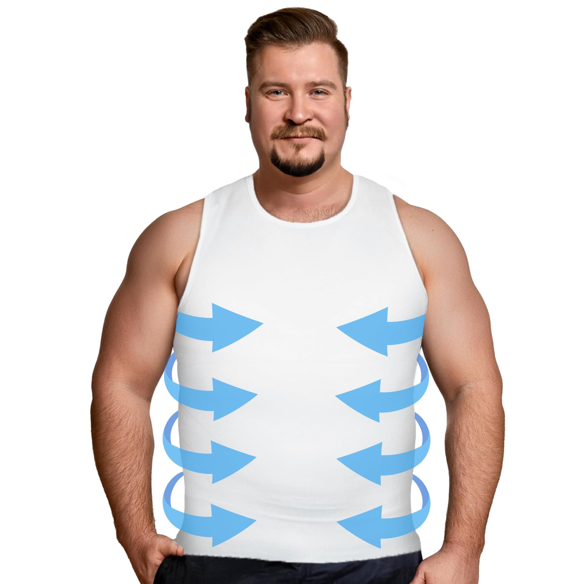 QORE LOGIQGynecomastia Compression Shirt Men - Premium Slimming Undershirt Compression Tank Top Mens Shapewear & Body Shaper