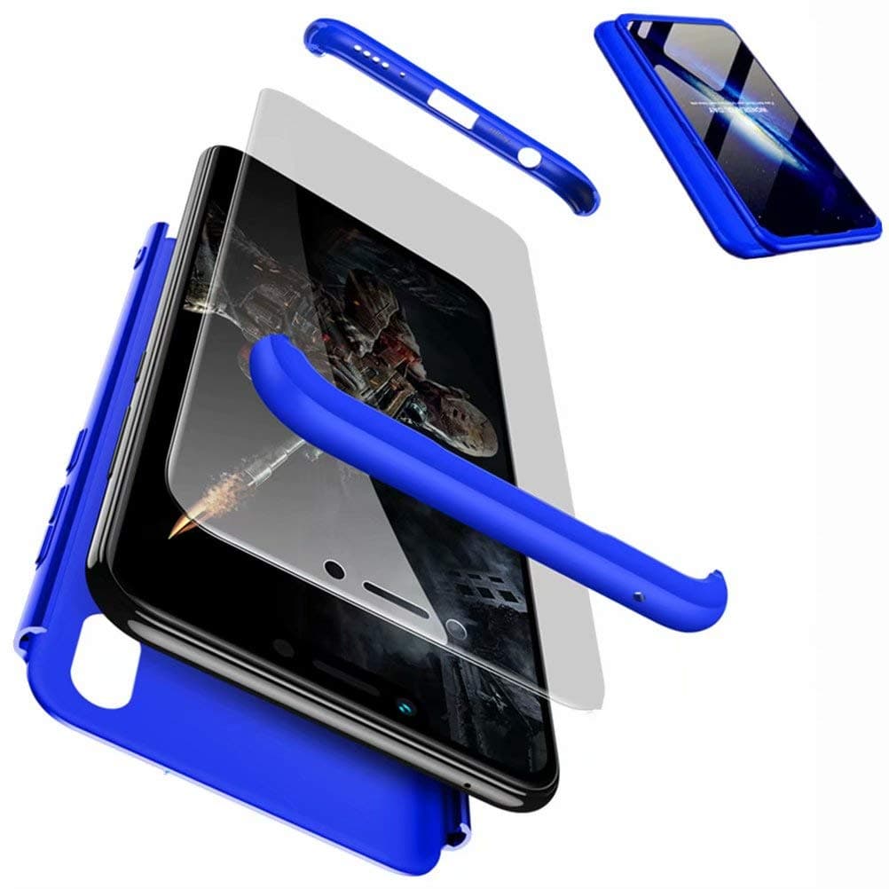 JJWYD replacement for Case Samsung Galaxy m10 Case Ultra-Thin Case with [Screen Protector] Simple Stylish Fully Protective Cover - blue