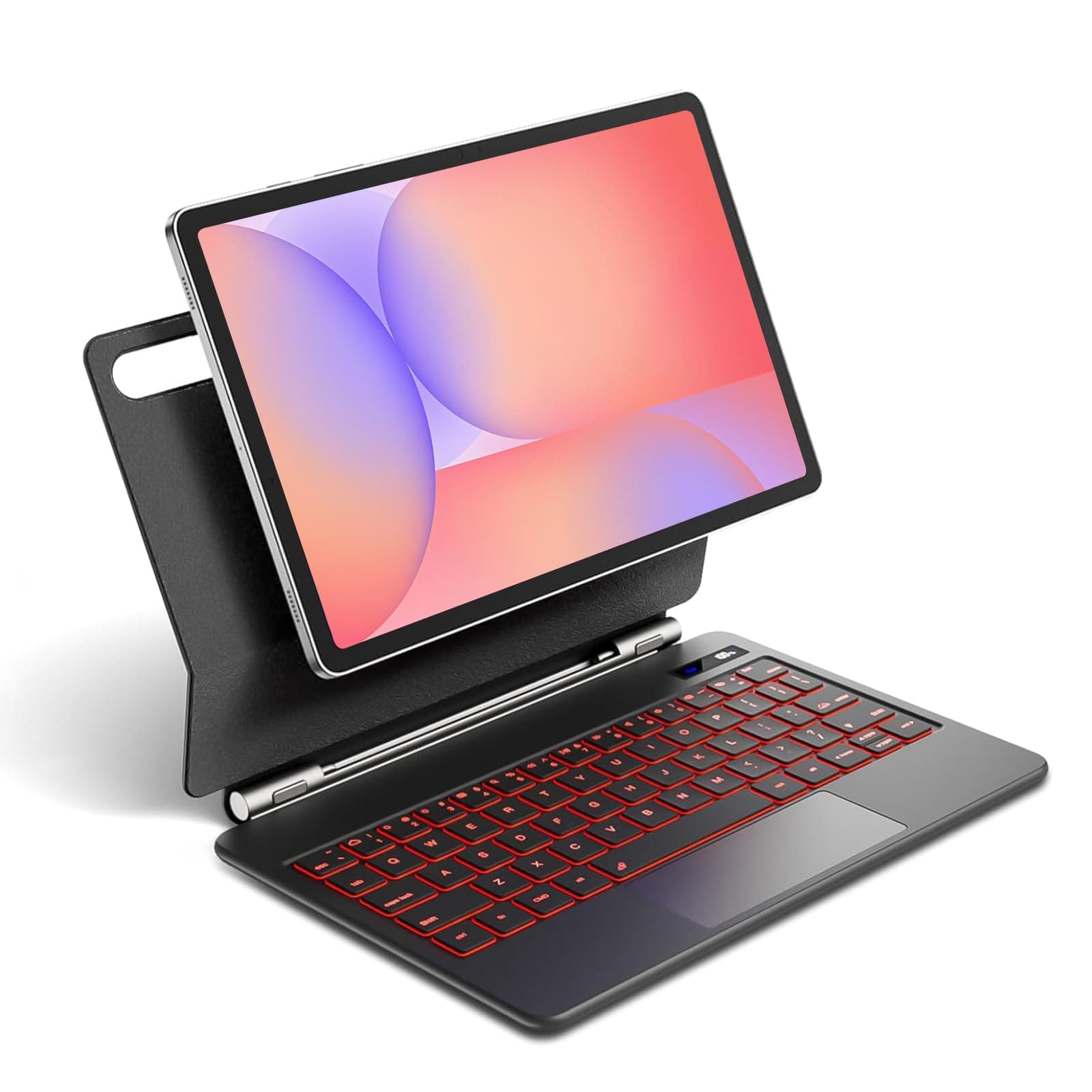 Magentic Keyboard Case for Samsung Galaxy Tab S10 FE/S9 FE 5G 10.9", Tab S9/S8/S7 11", Backlit Wireless Bluetooth Magic Keyboard Case Cover Stand Multi-Touch Trackpad LED Power Display-Black