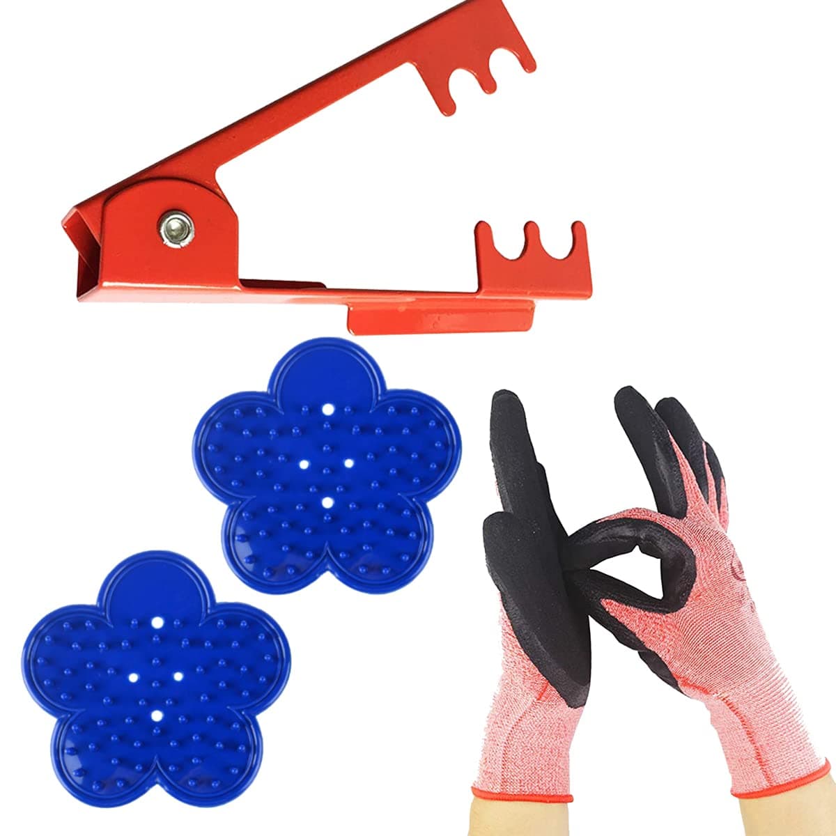 LuFOX 4PCS Rose Stripper Thorn Remover Tool Kit Thorn and Leaf Stripping Tool & Garden Glove
