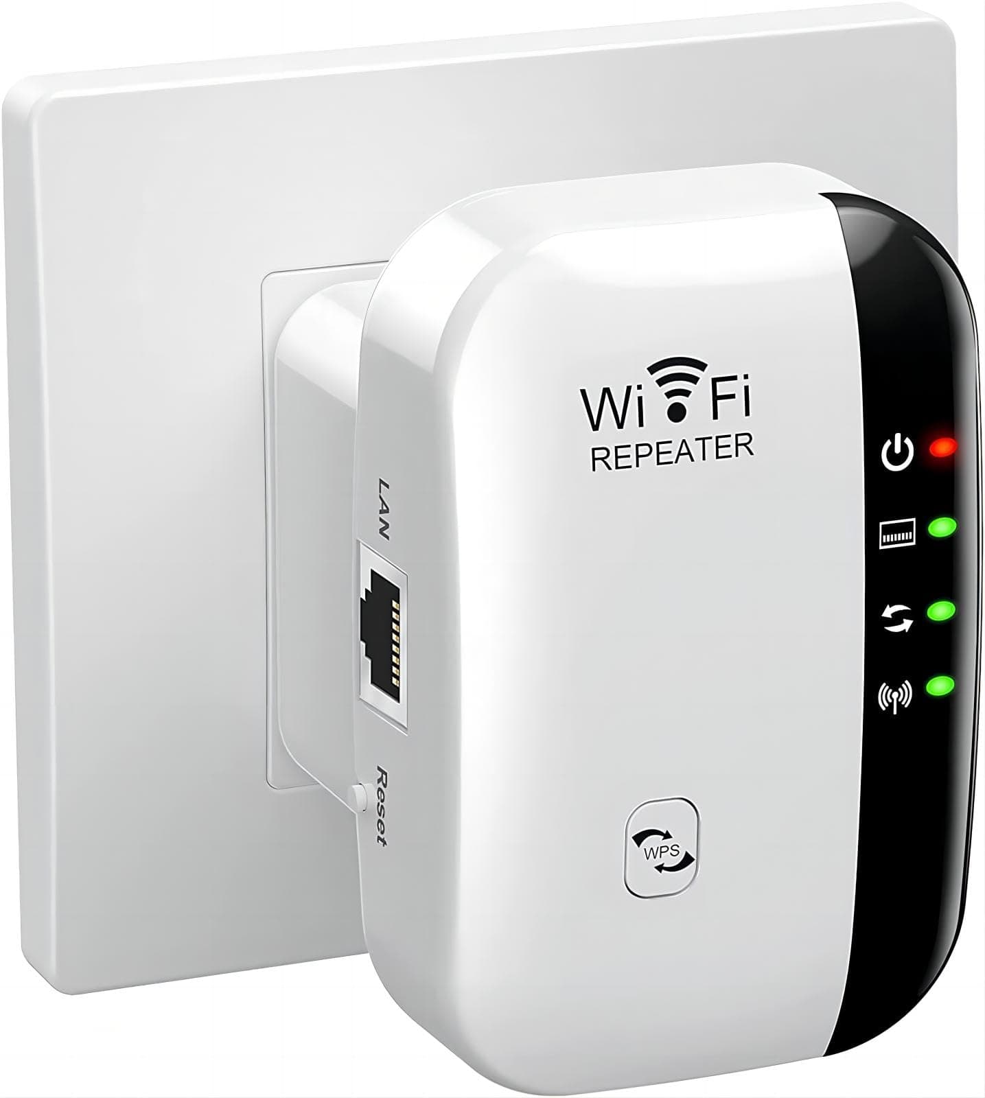 2024 Newest Wifi Extender, Wifi Booster, Repeater, Covers Up to 3000 Sq.ft and 45 Devices, Internet Booster - with Ethernet Port, Quick Setup, Home Wireless Signal Booster, UK Plug, White