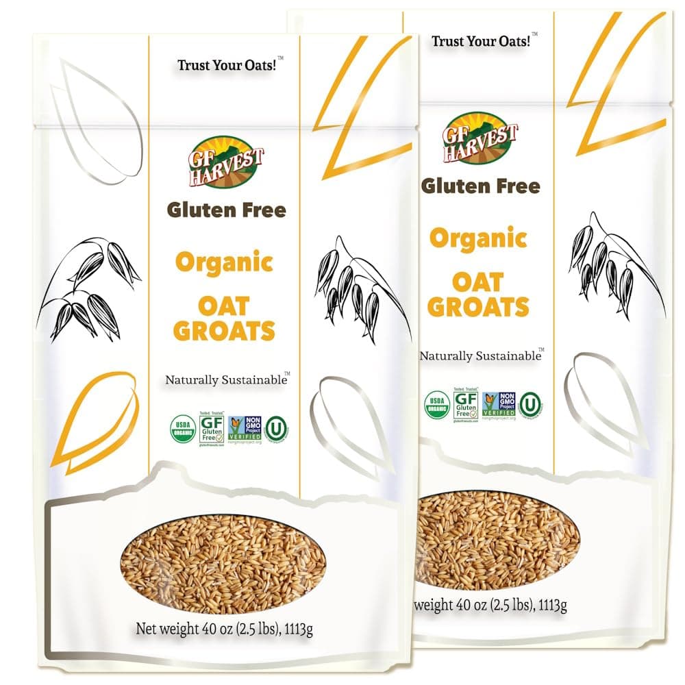 GF Harvest Gluten Free Organic Oat Groats, 2.5 Pound (40 oz) Bag, Pack of 2