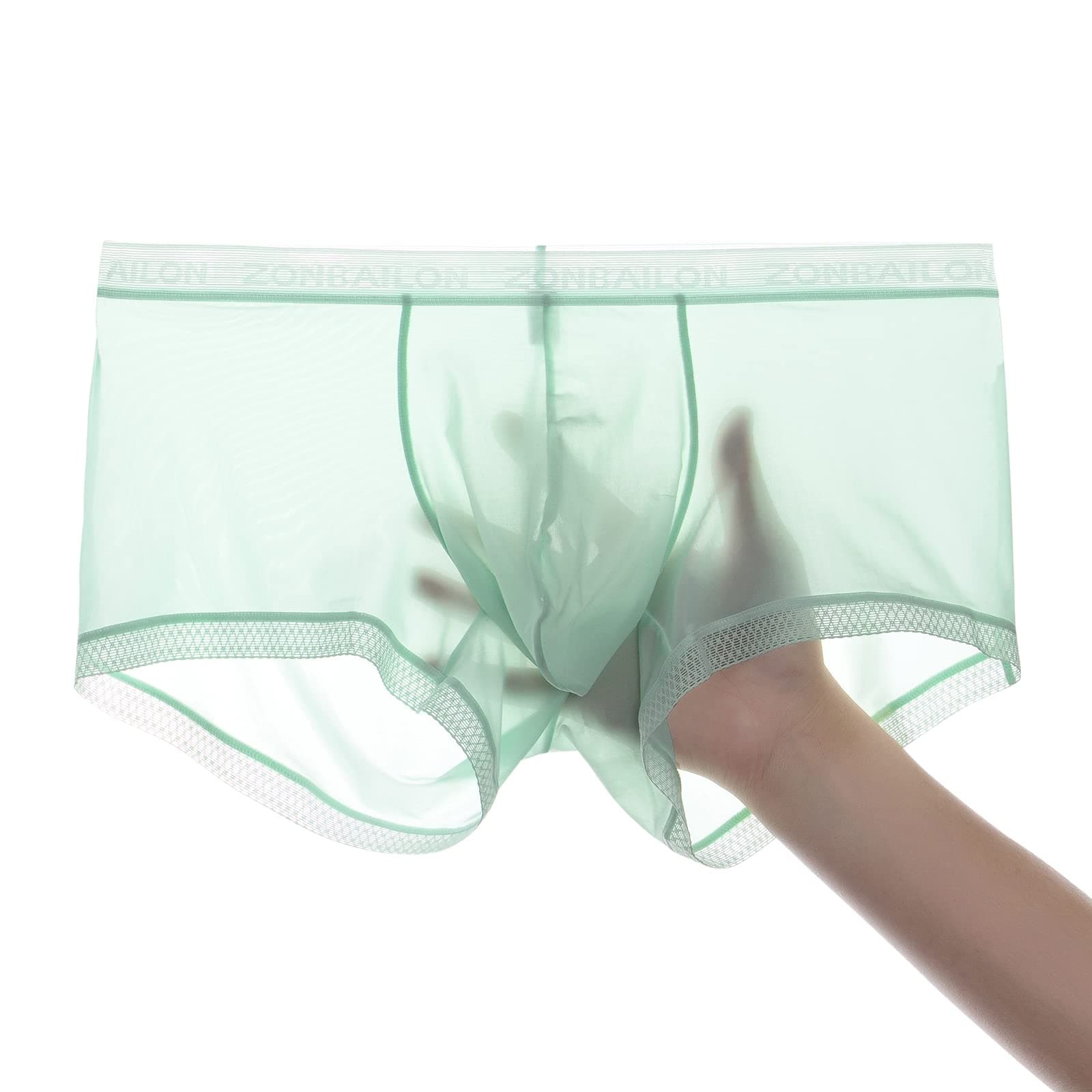 YINYOUYUMens Sexy Ice Silk Underwear See Through Boxers Sheer Trunks Ultra Thin Bulge Pouch Boxer Briefs