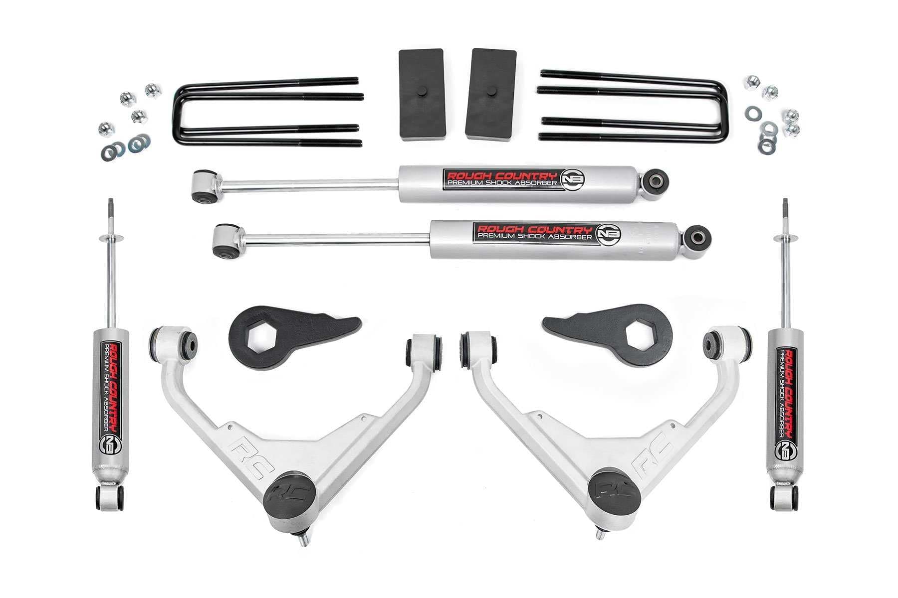 Rough Country3" Lift Kit for 2001-2010 Chevy/GMC 2500HD | FT Codes - 8596N2