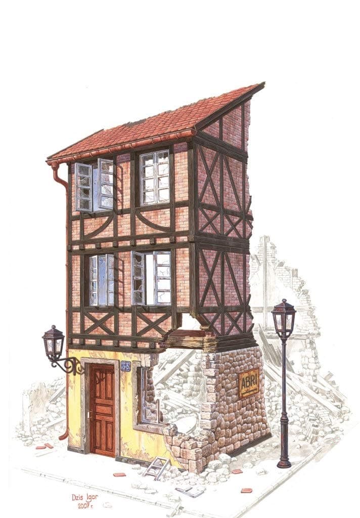 Mini Art 1/35 diorama base "Normandy city building" MiniArt 35503