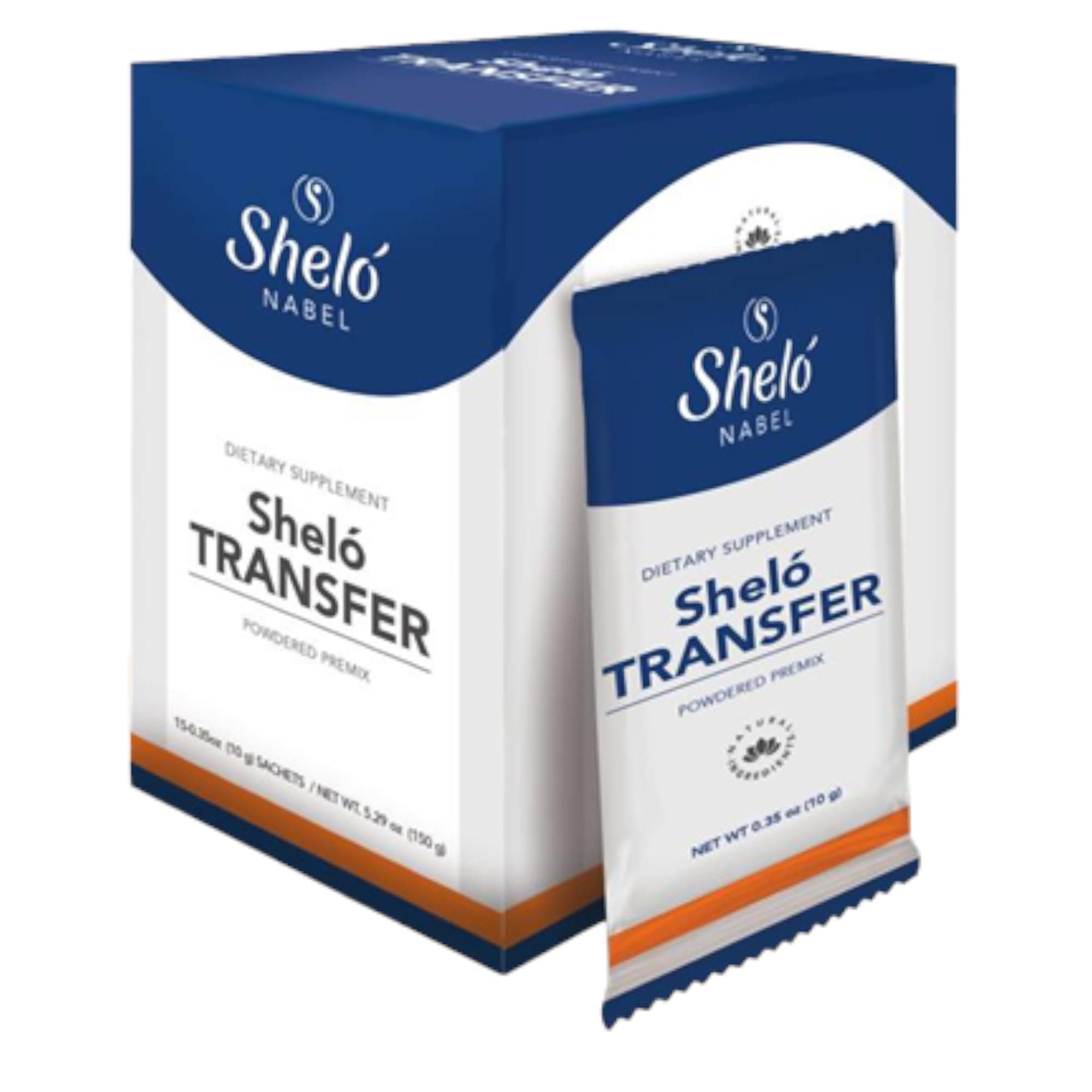 Shelo Nabel Shelo Transfer Powdered Premix, 15 Sachets, 0.35 oz (10 g) each, Black/Beige/Orange