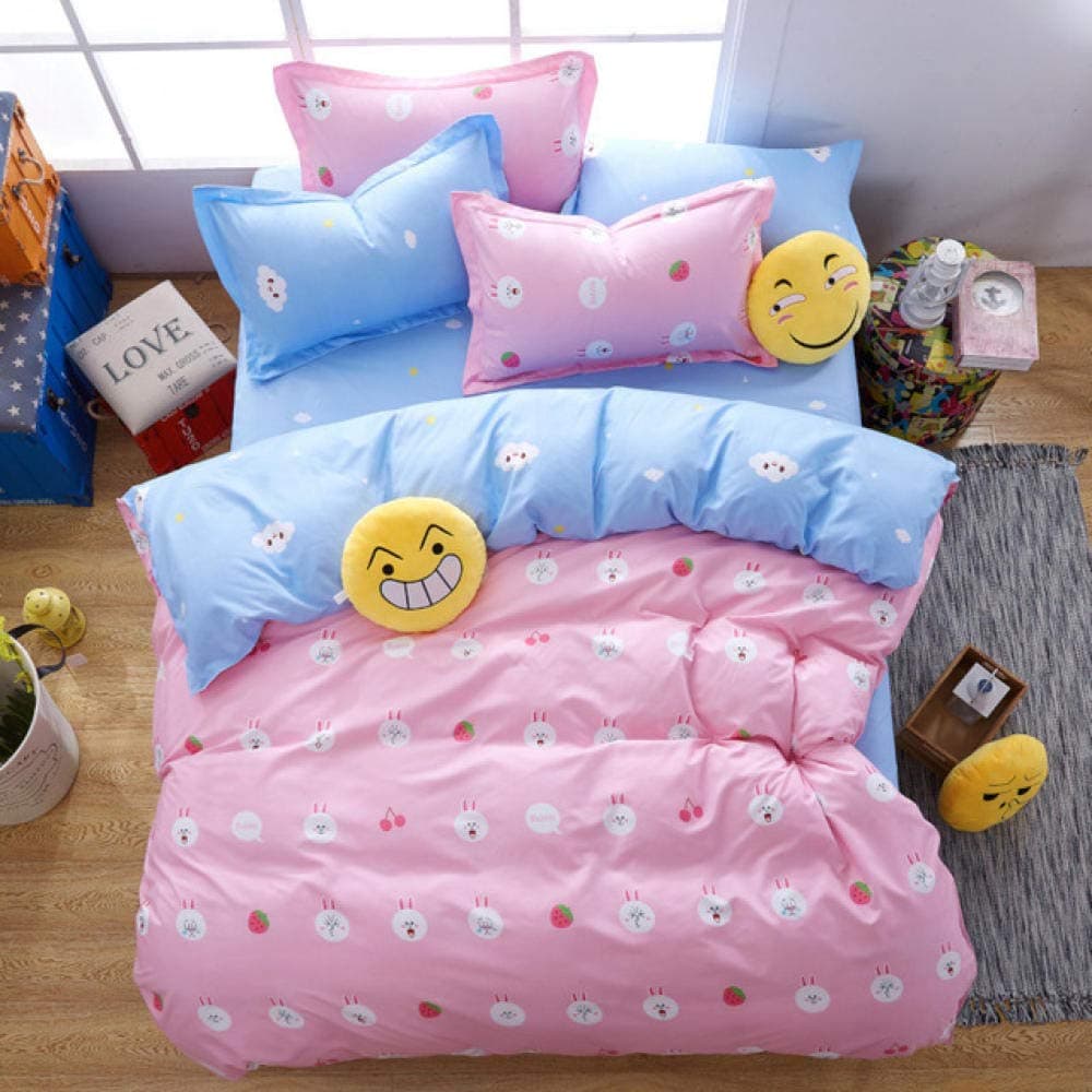 GRENSS Cute cartoon fox 3/4 PCS bedding set kids bedding set bedclothes bedding sheets bed sheets pillowcases-as photo_Twin 3pcs