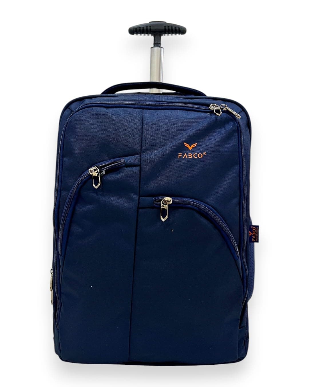 Travel Trolley Backpack with 3 Compartments & Telescopic Aluminium Handle | 2-Wheel Laptop Backpack for Men & Women in Black & Blue (Blue)