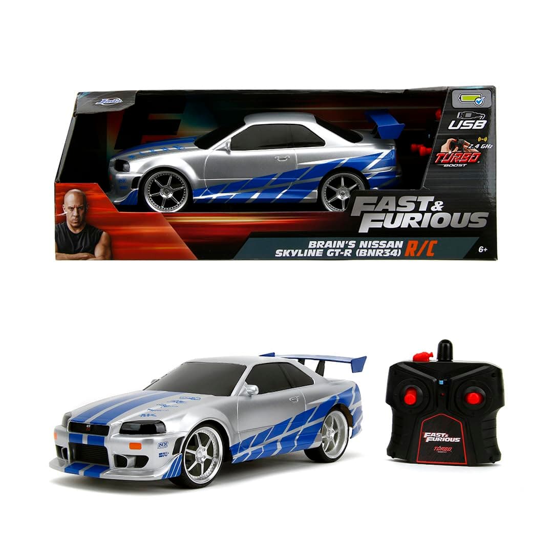Skyline GT-R by Brian Model Car R/C Radio Controlled Fast And Furious Scale 1/16 29cm Original Jada Toys