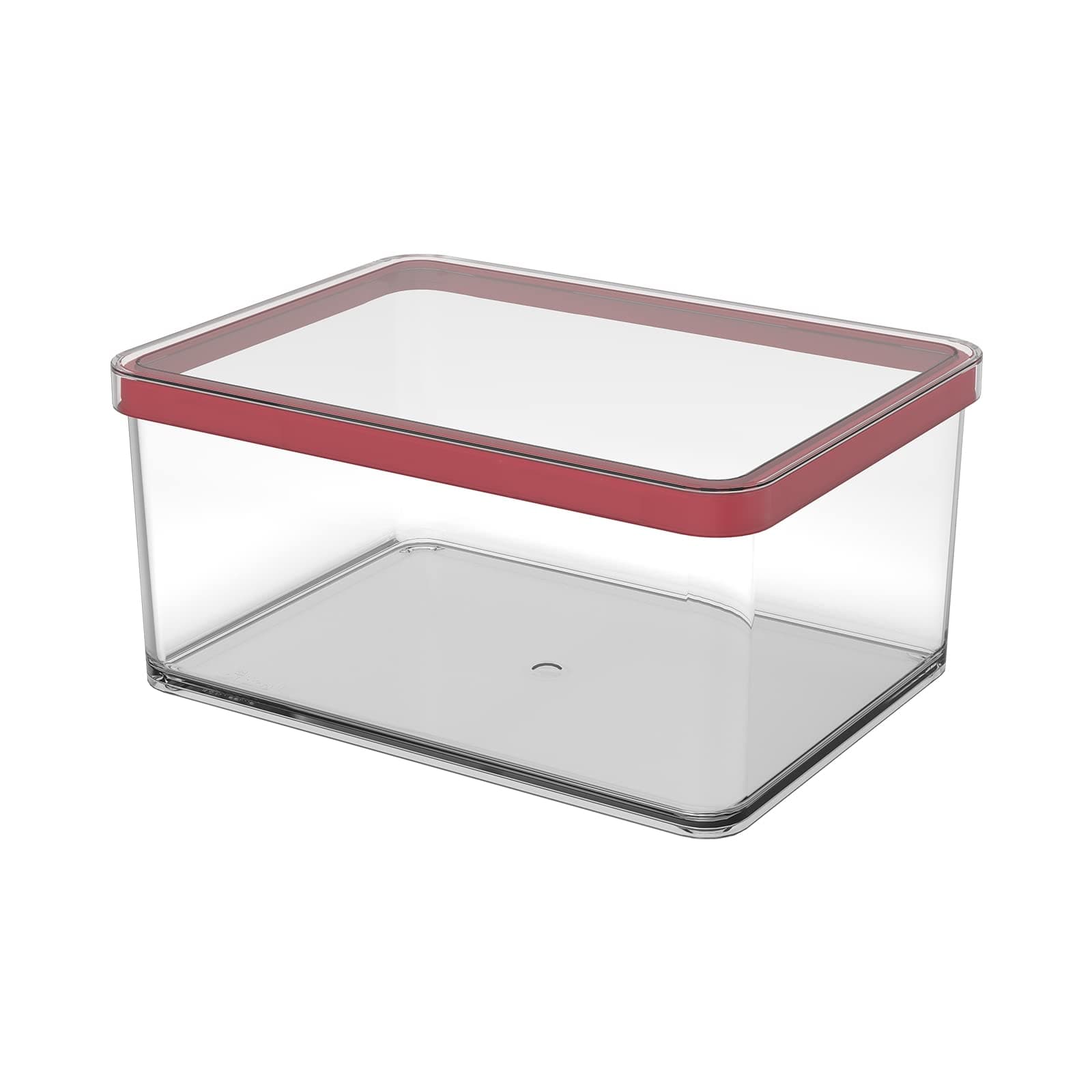 Loft, storage box 2.25 l with lid, Plastic (PP) BPA transparent/red, 2,25l (20,0 x 15,0 x 9,6 cm)
