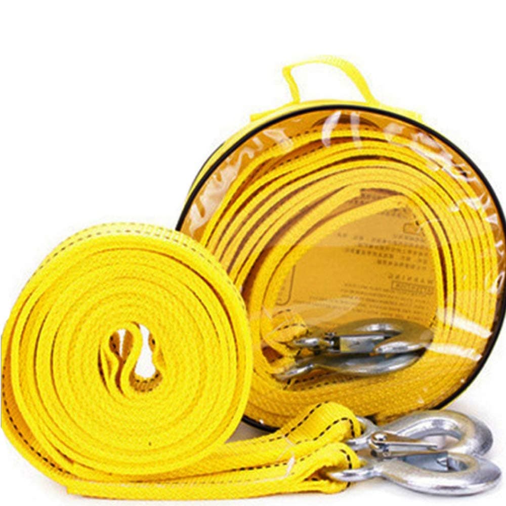 4Maters 5Ton High Strength Tow Strap, with Two Safety Hooks, Winch Rope for Recovery Tow (13' Long 11000 Lb)