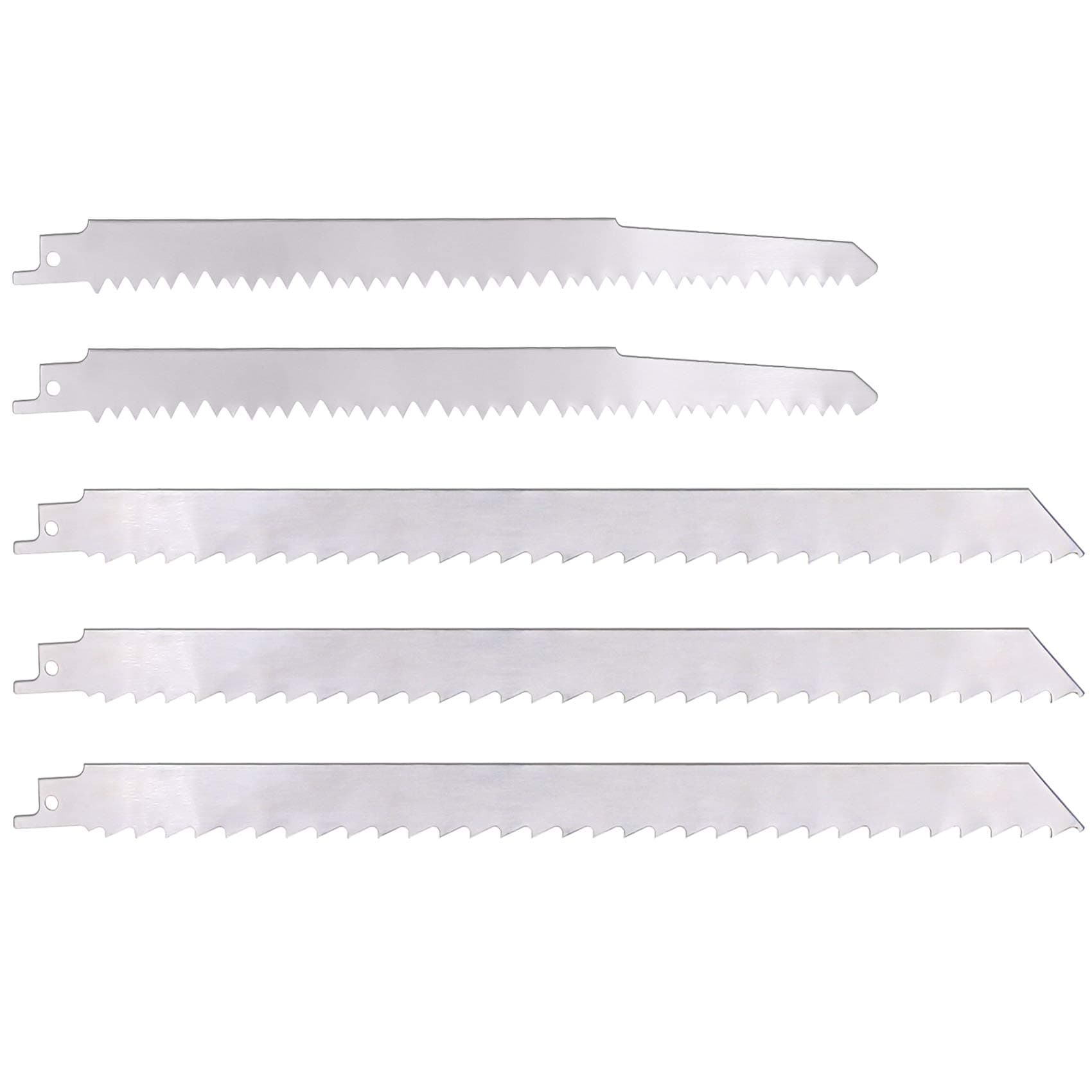 5 Pack Stainless Steel Reciprocating Saw Blades for Frozen Meat Bone Food Cutting Beef Turkey Wood Pruning Blades