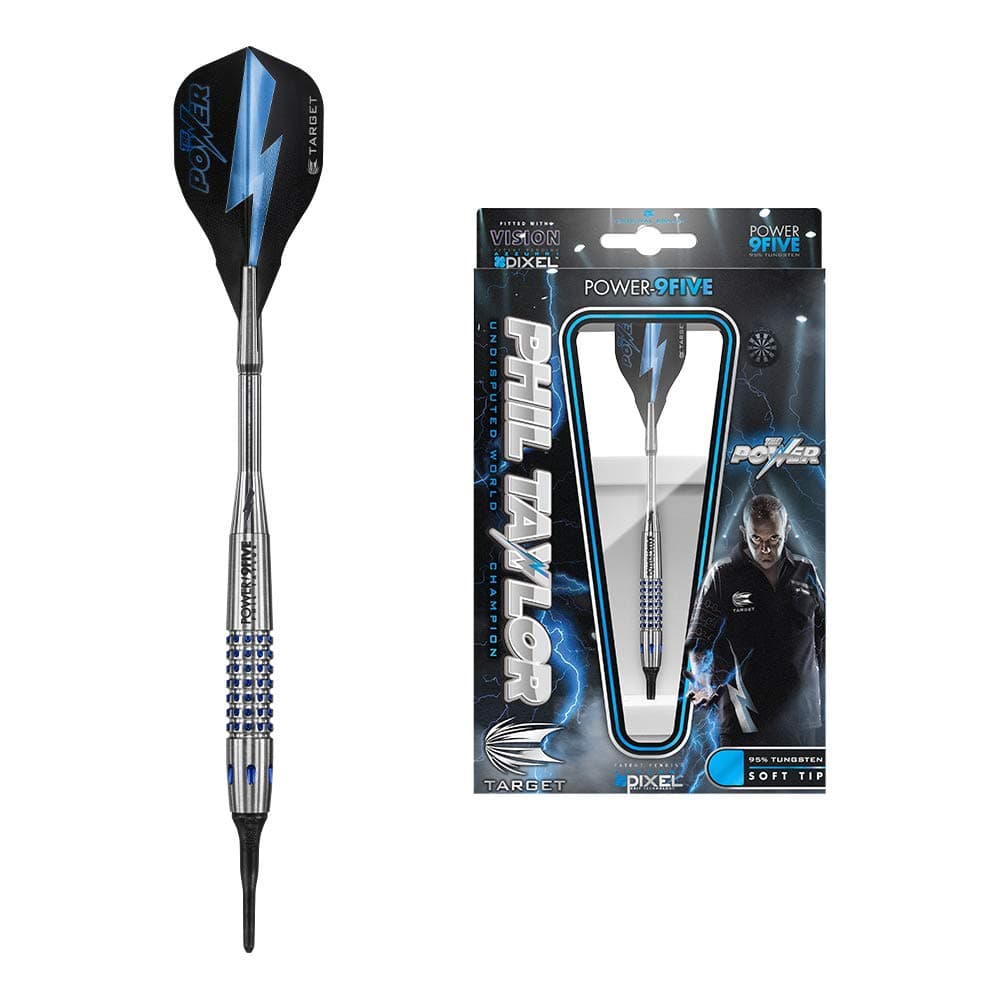 Target Darts Phil Taylor Power 9-Five Gen 1 18G 95% Tungsten Soft Tip Darts Set