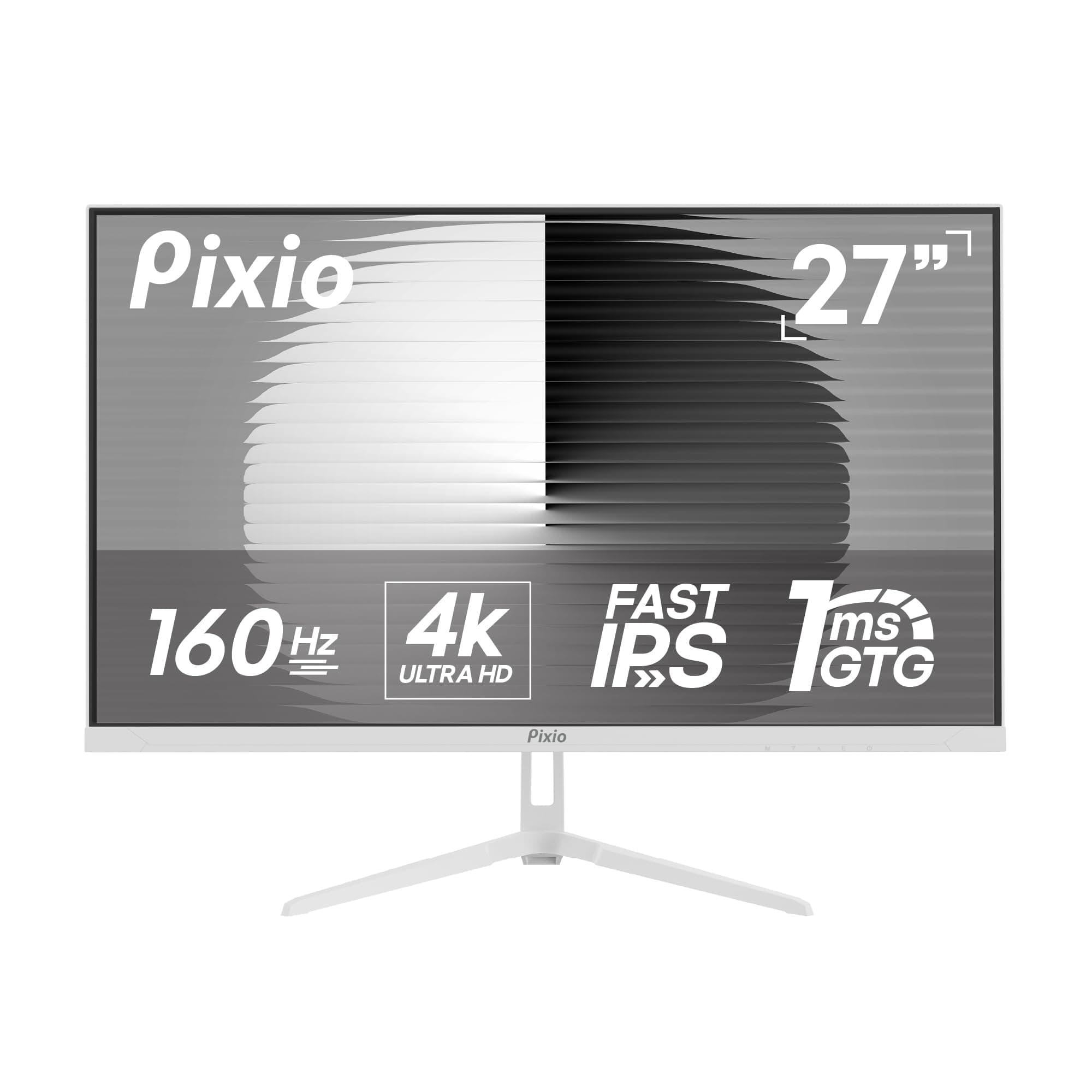 PX27U Wave White 27 inch 160Hz Refresh Rate 4K 3840x2160p Resolution Fast IPS Panel 1ms GTG Response Time Black Tilt Adjustable Gaming Monitor with Adaptive Sync