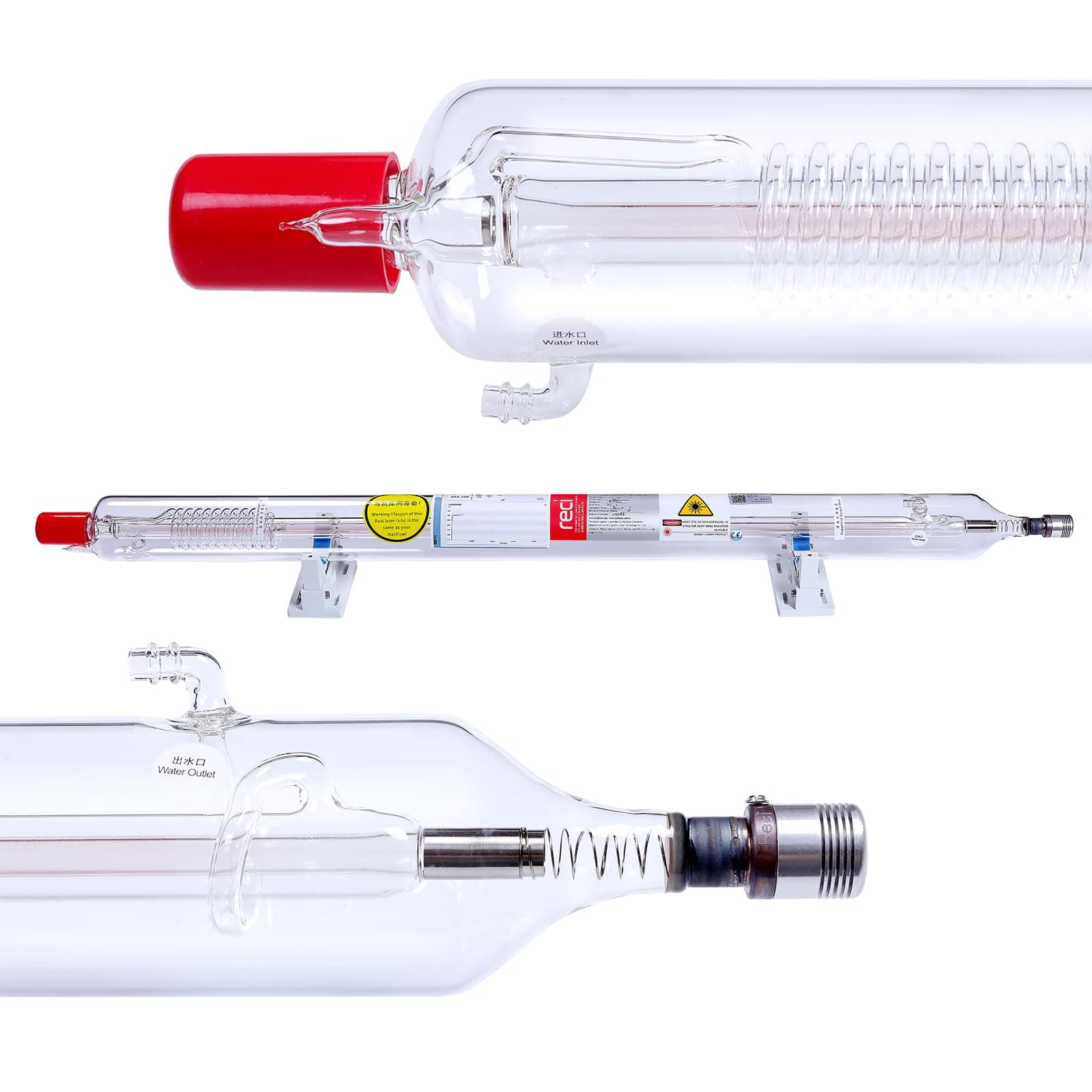 RECI CO2 Laser Tube 100W (Peak 130W) 1400mm W4/S4 for CO2 Laser Machine US Stock