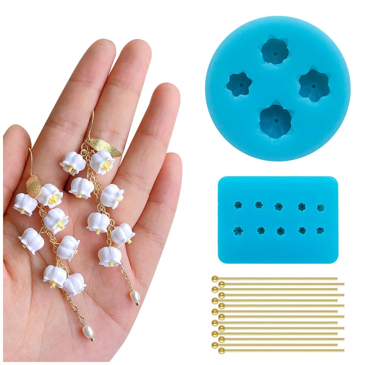 Keoker Bell Orchid Polymer Molds - Petals Polymer Clay Cutters, Perfect for Polymer Clay Jewelry Making and Earring Lovers - Mini Clay Molds