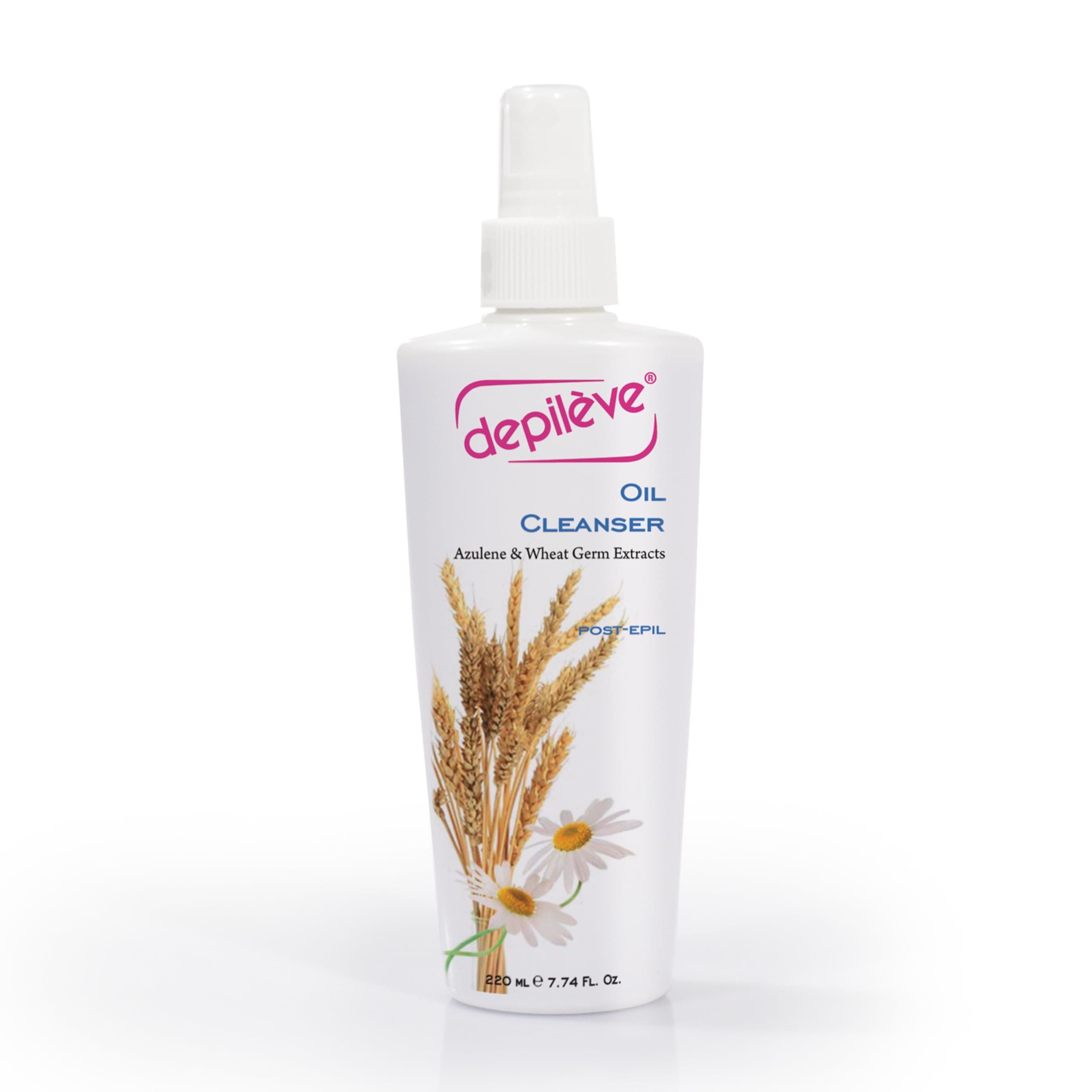 Depileve Oil Cleanser - Water soluble azulene oil, Removes any wax residue, Enriched with wheat germ, Post waxing massage oil, 7 Ounce Bottle