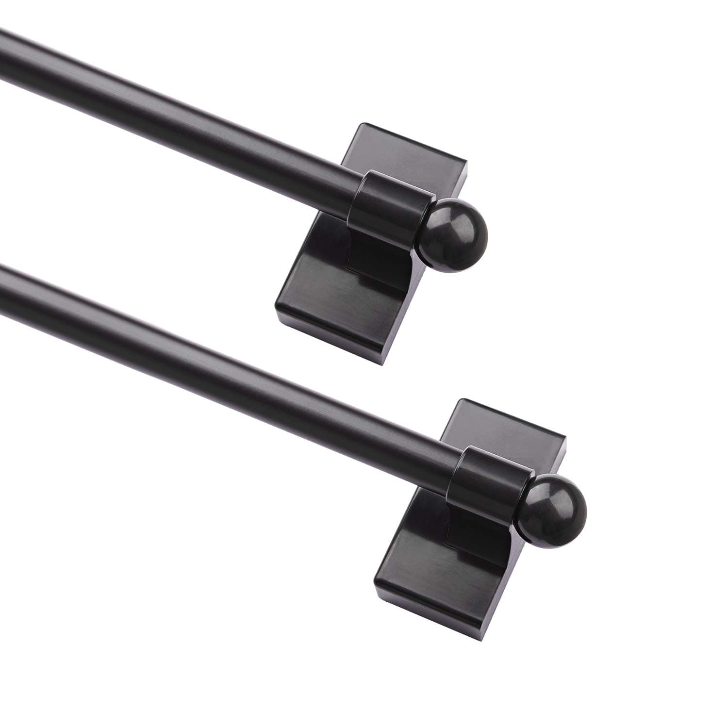 Multi-Use Adjustable Magnetic Curtain Rods for Doors, Windows, Tool Boxes,16-28 Inch,Easy Installation，2-Pack，Black