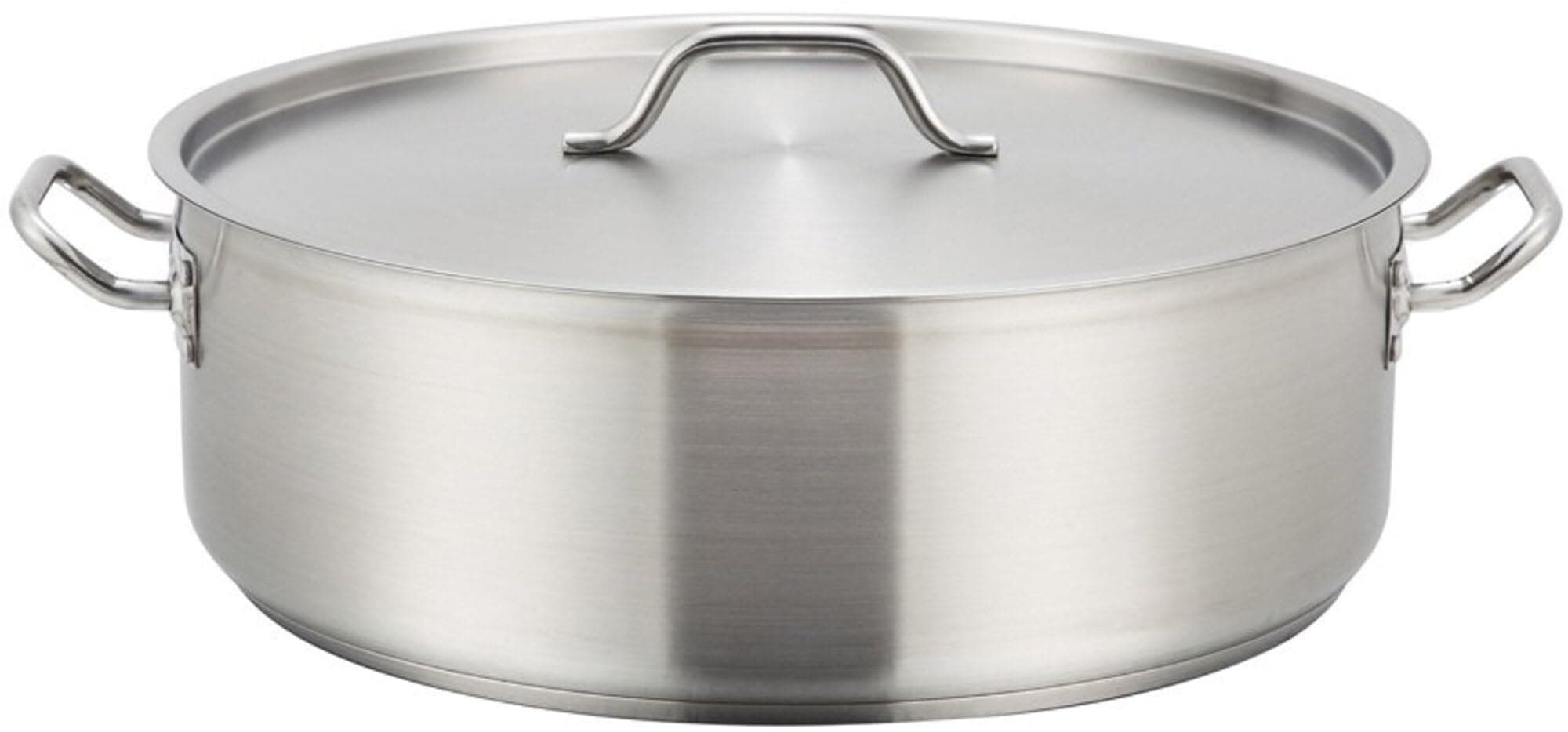 Winco SSLB-15, 15-Quart Stainless Steel Brazier Pan With Cover