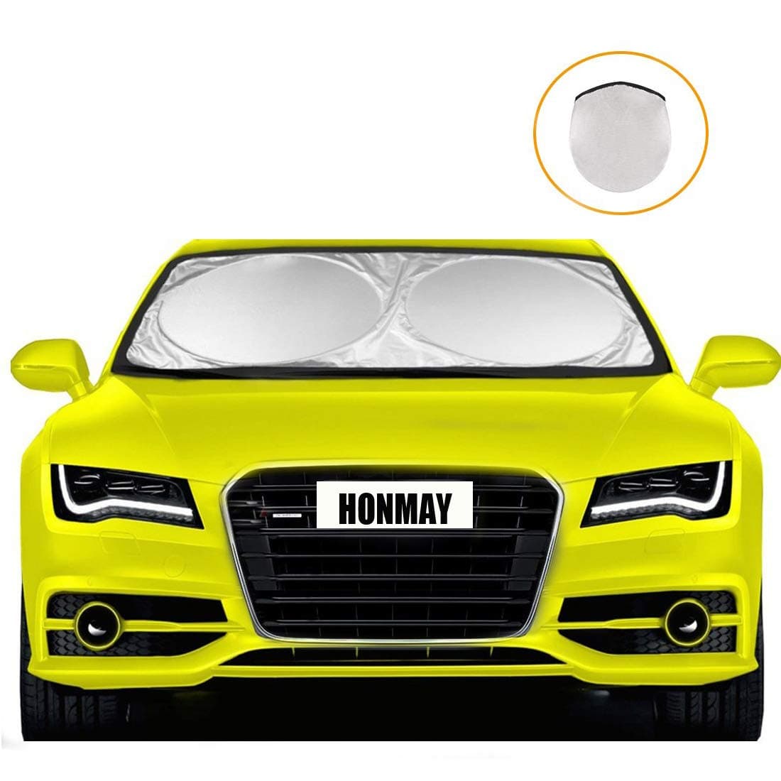 Car Windshield Sun Shade - Maximum UV and Sun Protection - Foldable Car Front Window Sunshade Keep Your Vehicle Cool and Damage Free, Fits Windshields of Various Sizes (Small 59 x 27.55 inches)