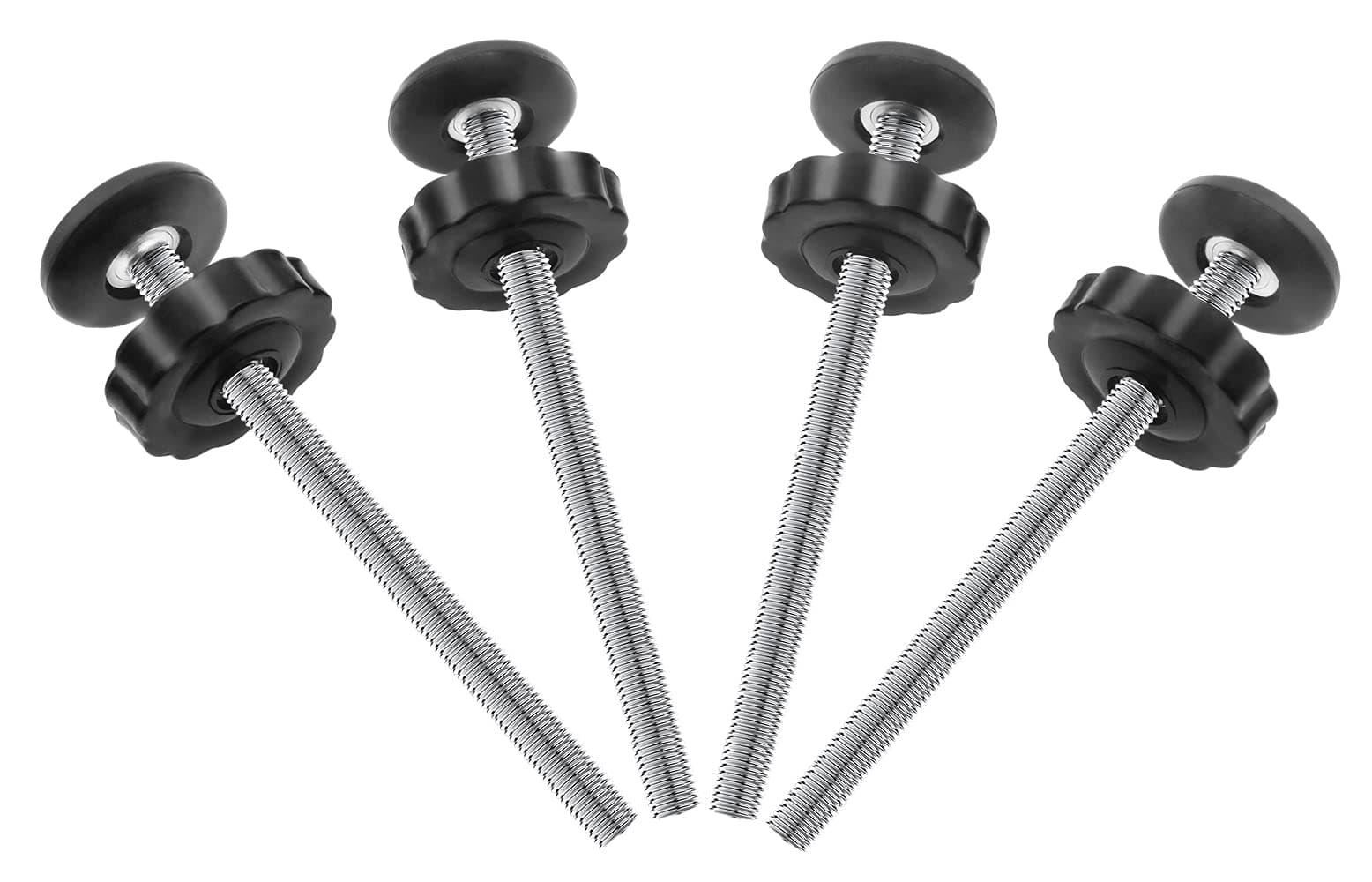 4Pcs Universal Baby Gates Threaded Spindle Rod, M8 (8mm) Replacement Bolt Part for Pet Pressure Mounted Safety Gates, Extra Long Baby Tension Gate Extender (Black)