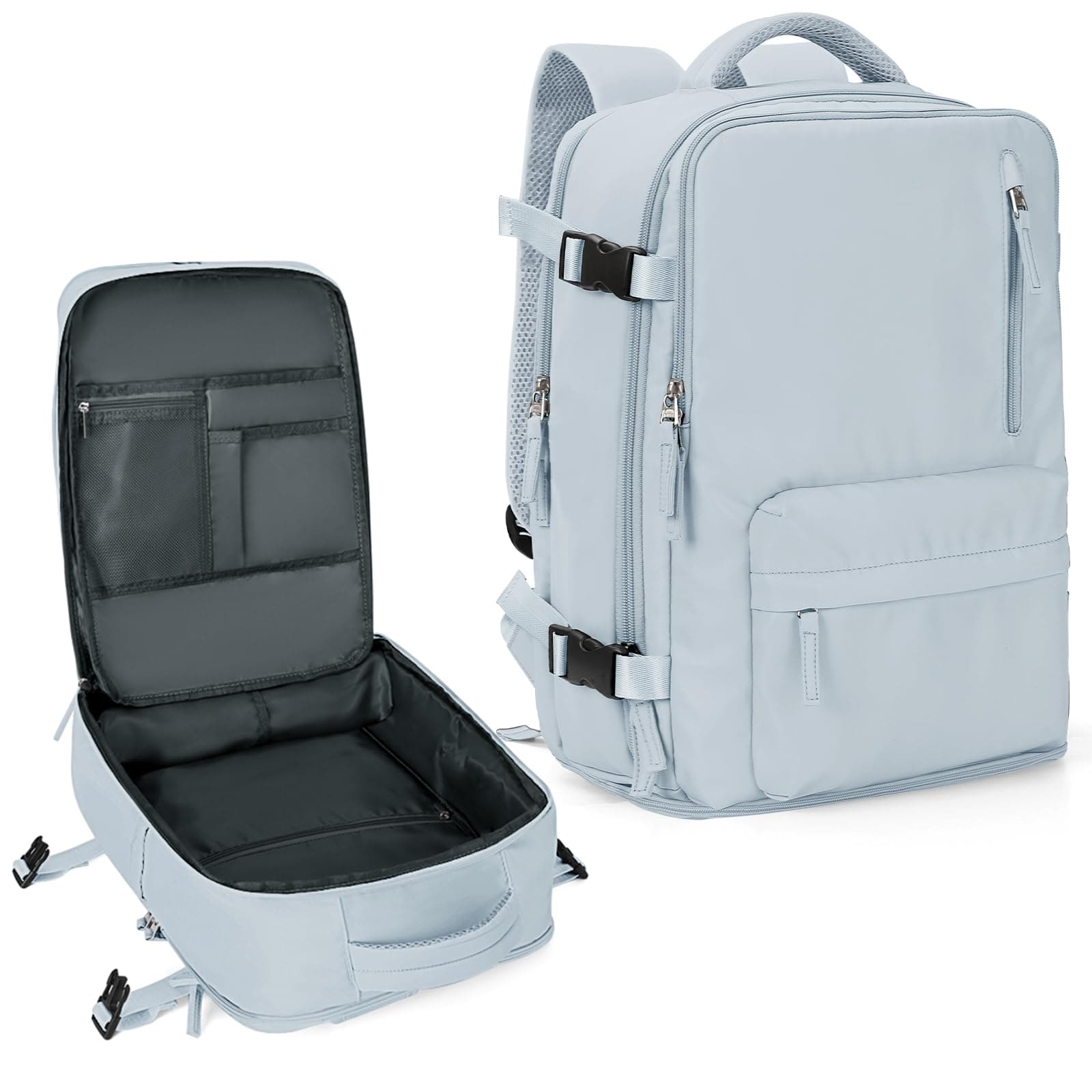 coowoz Travel Backpack For Women Men Airline Approved,Black Carry On Backpack,Large Hiking Laptop College Backpacks Waterproof Outdoor Sports Rucksack Casual Daypack Fit 15.6 Inch Backpacks