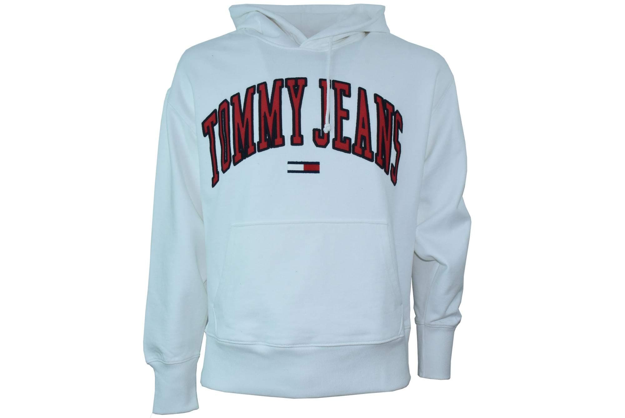 TOMMY HILFIGER men's hooded sweatshirt DM0DM06320 100 TJM CLEAN COLLEGIATE HOODIE L Bianco